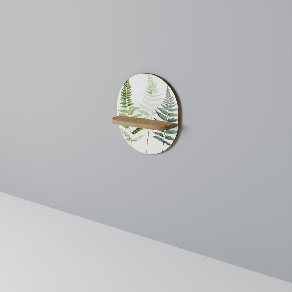 FERN MAJESTY Oval Art Shelf In Oak Effect