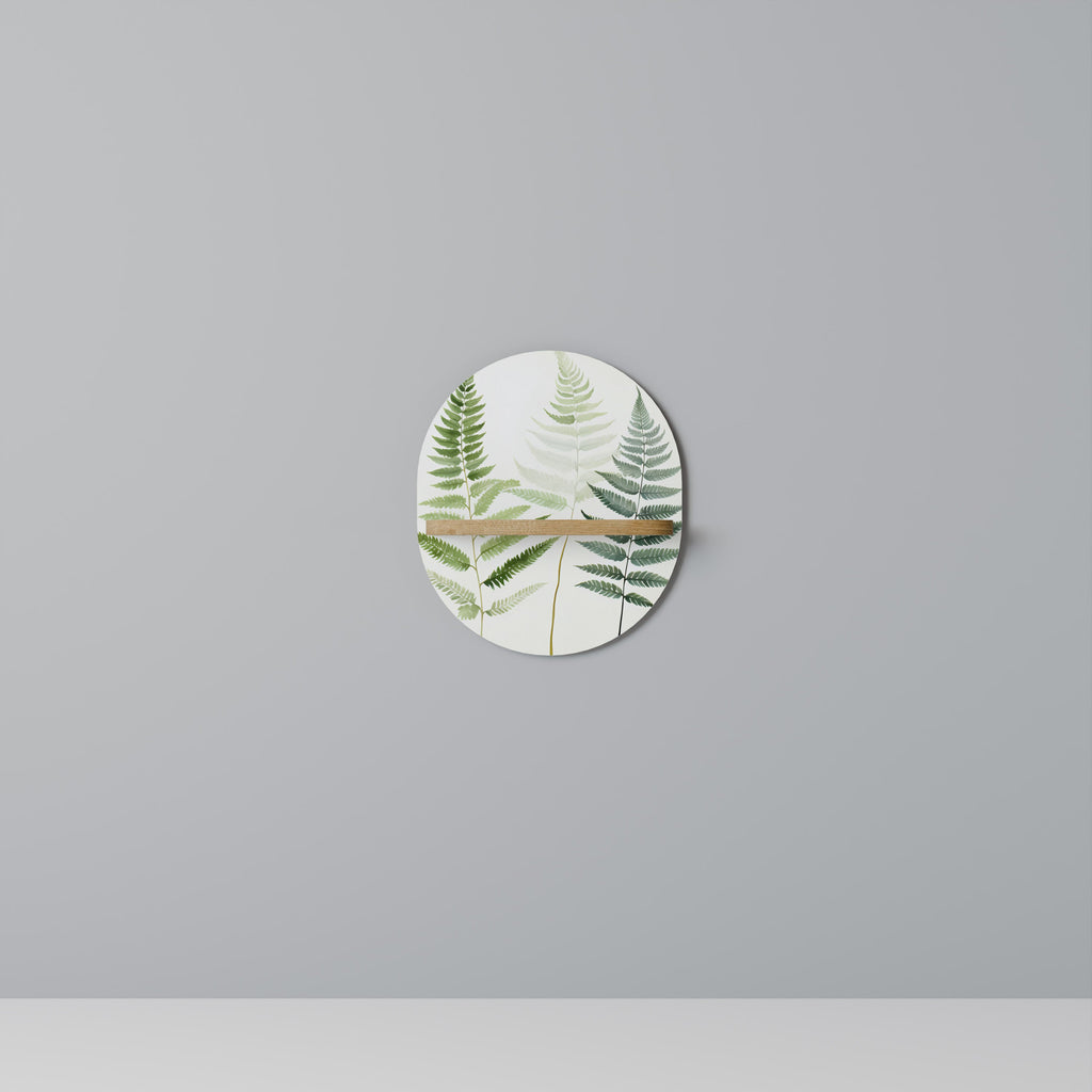 FERN MAJESTY Oval Art Shelf In Oak Effect