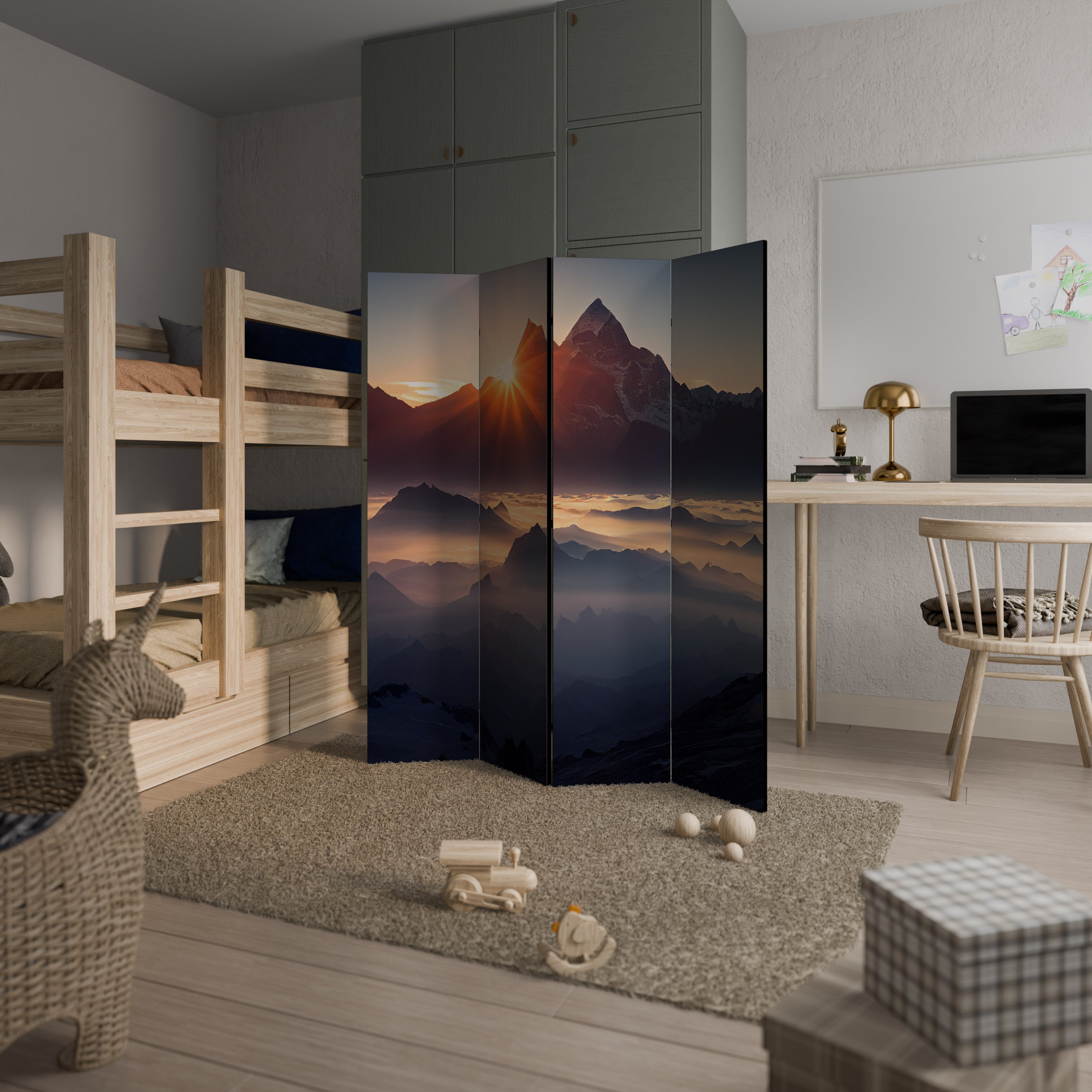 MOUNTAINS AT DAWN Παραβάν με 4 πάνελ