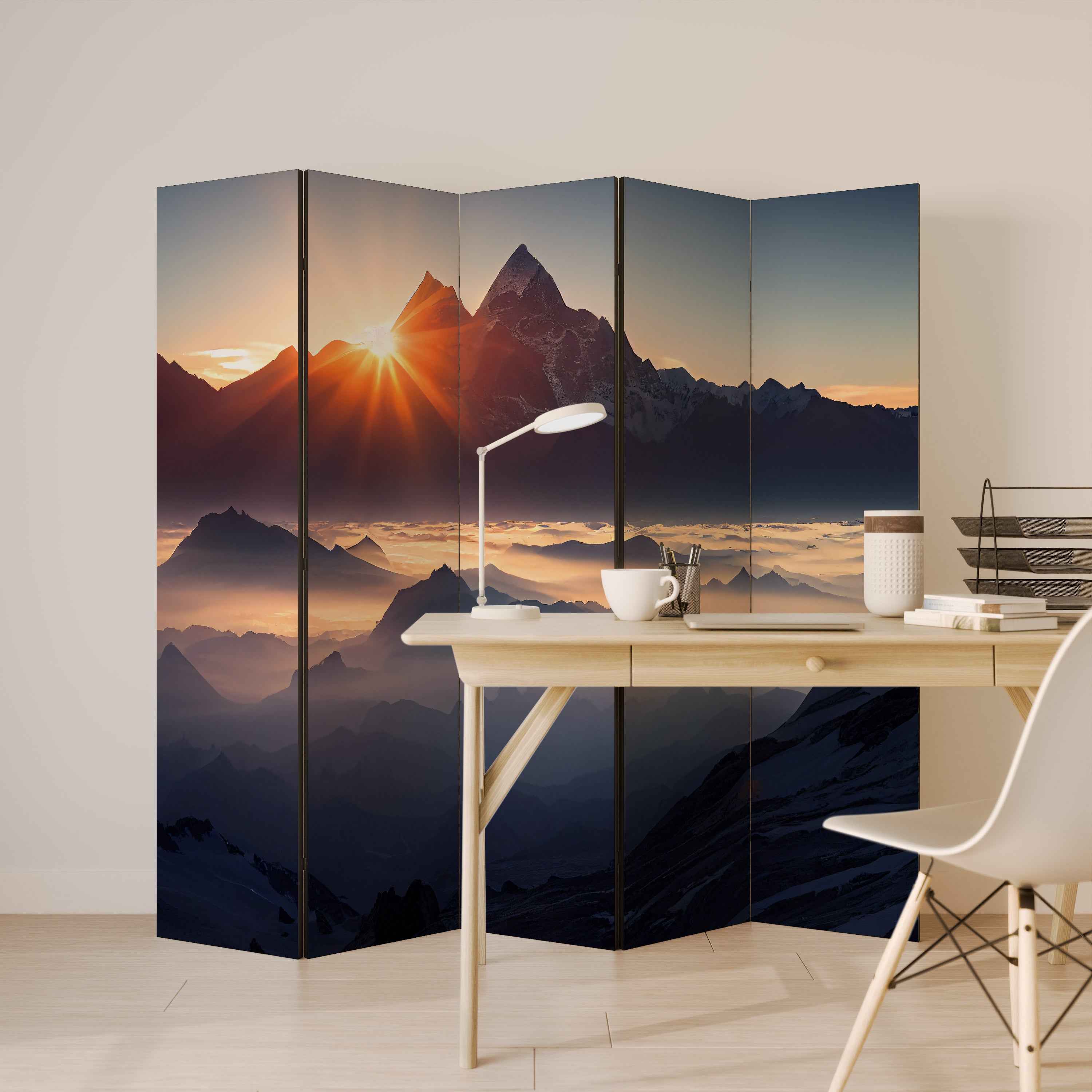 MOUNTAINS AT DAWN Παραβάν με 5 πάνελ