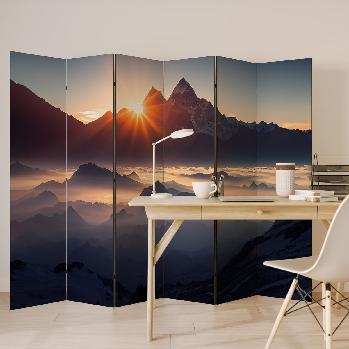 MOUNTAINS AT DAWN Παραβάν με 6 πάνελ