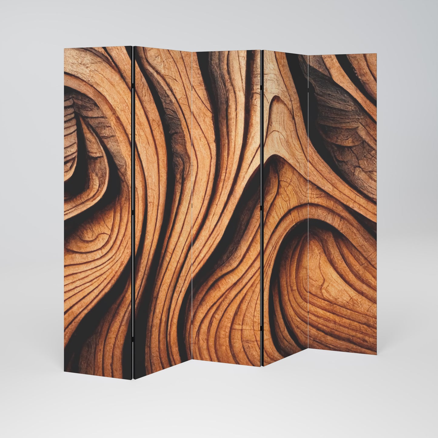 WOODEN WAVES UNFOLDED Παραβάν με 5 πάνελ