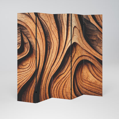 WOODEN WAVES UNFOLDED Παραβάν με 5 πάνελ