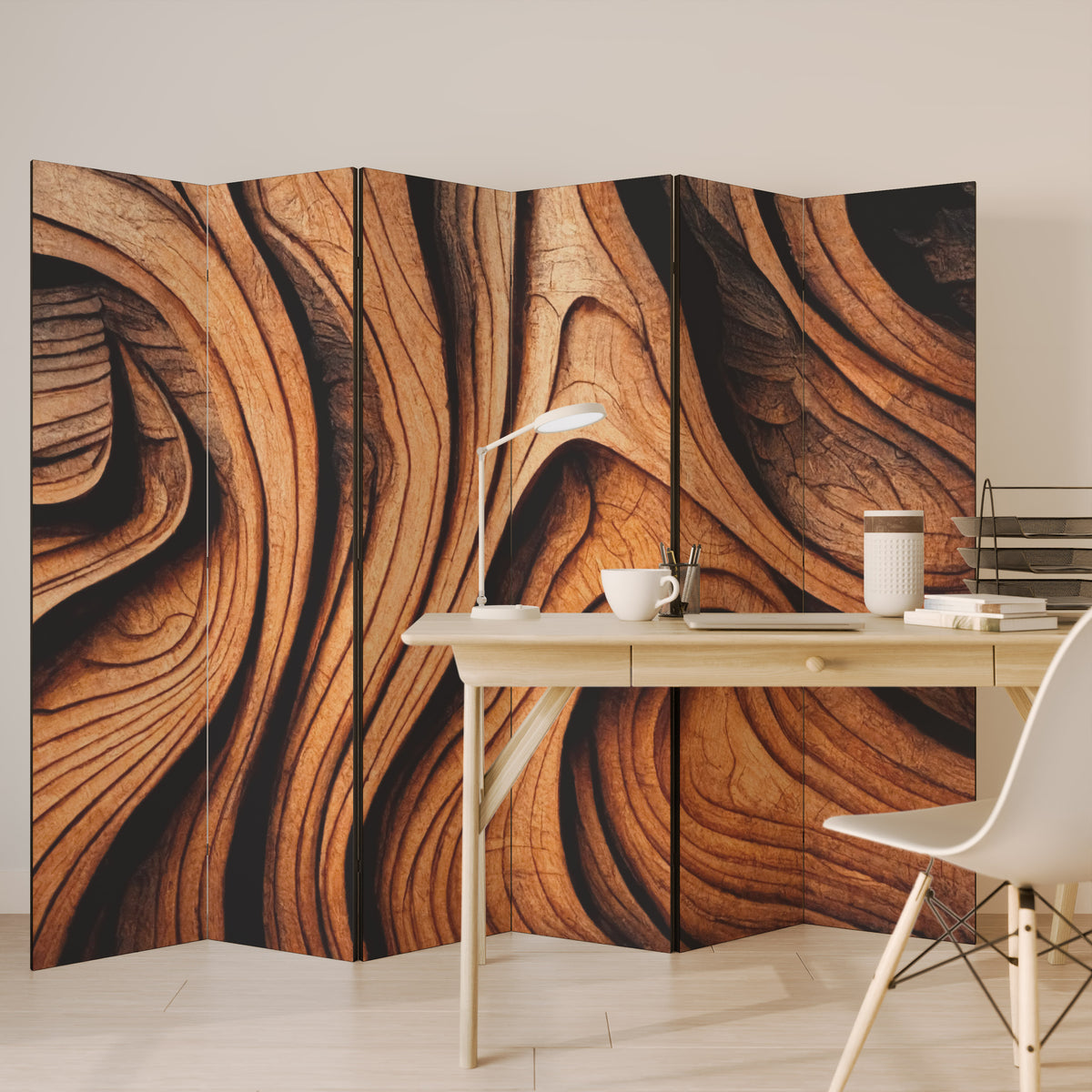 WOODEN WAVES UNFOLDED Παραβάν με 6 πάνελ