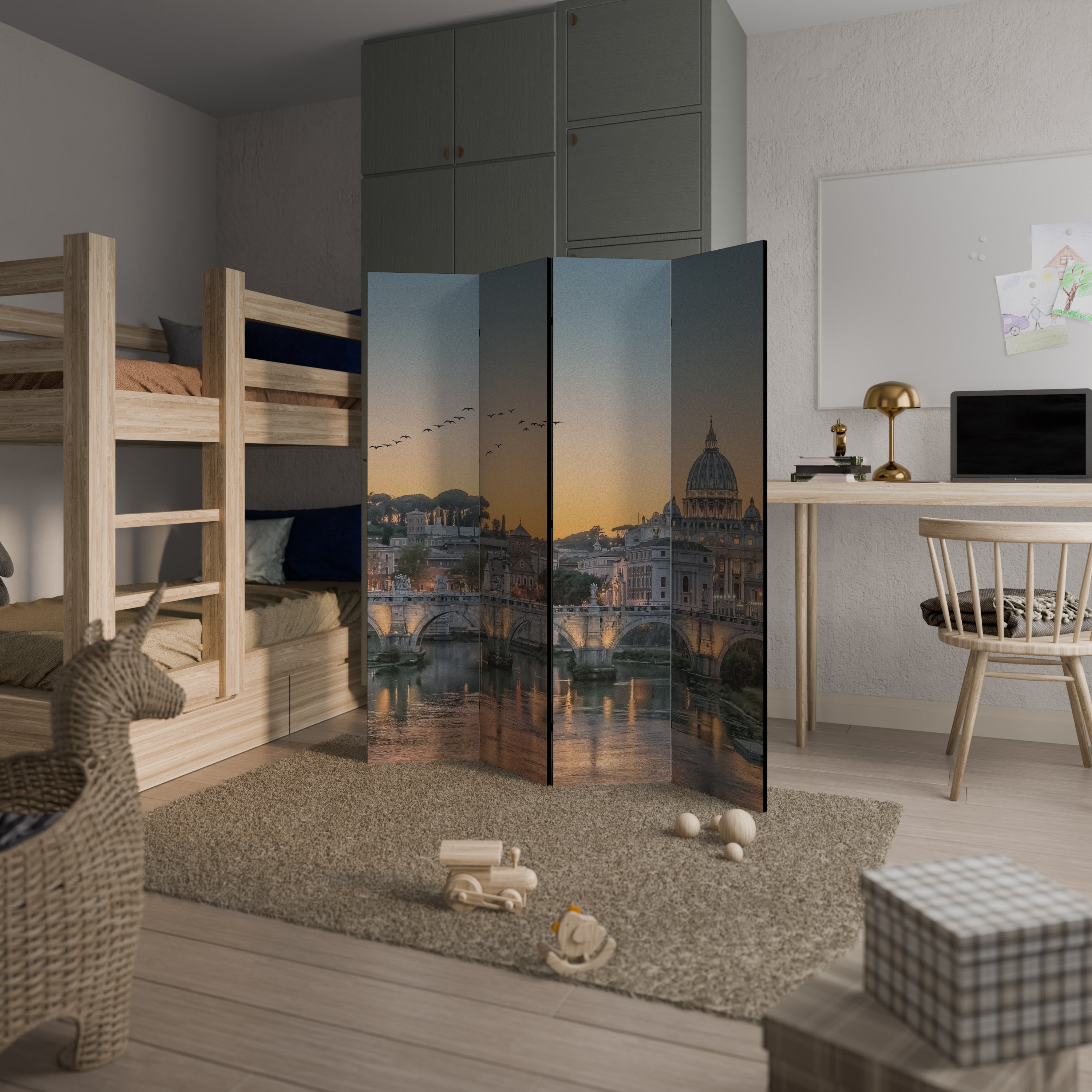 REFLECTIONS OF ROME 4-Panel Room Divider