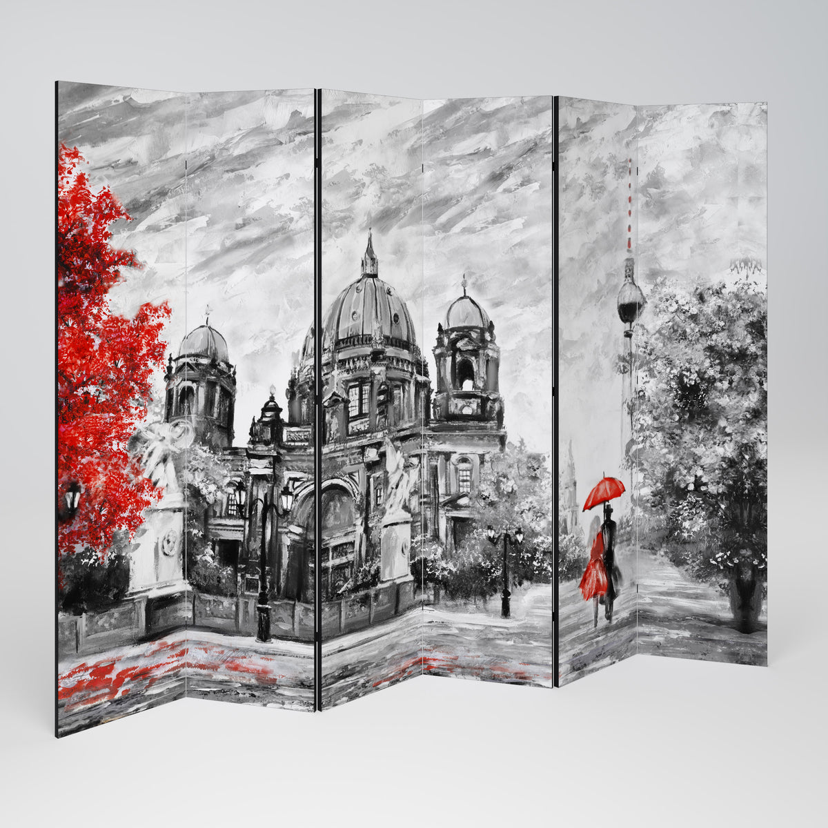 RED LEAVES EMBRACE Παραβάν με 6 πάνελ