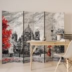 RED LEAVES EMBRACE 6-Panel Room Divider