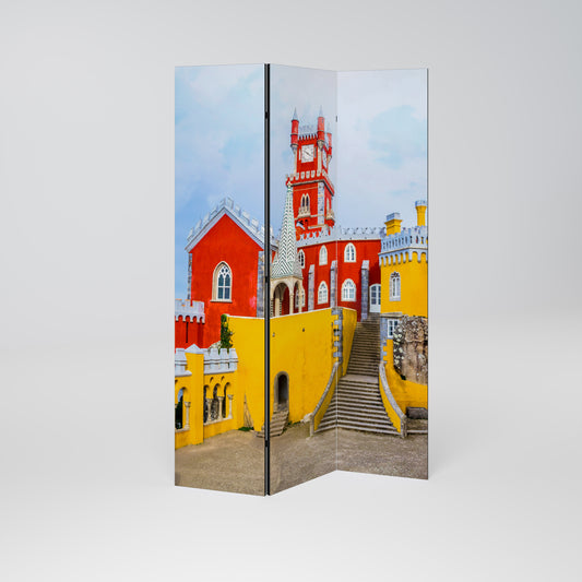 COLORFUL CASTLE CORRIDORS Παραβάν με 3 πάνελ