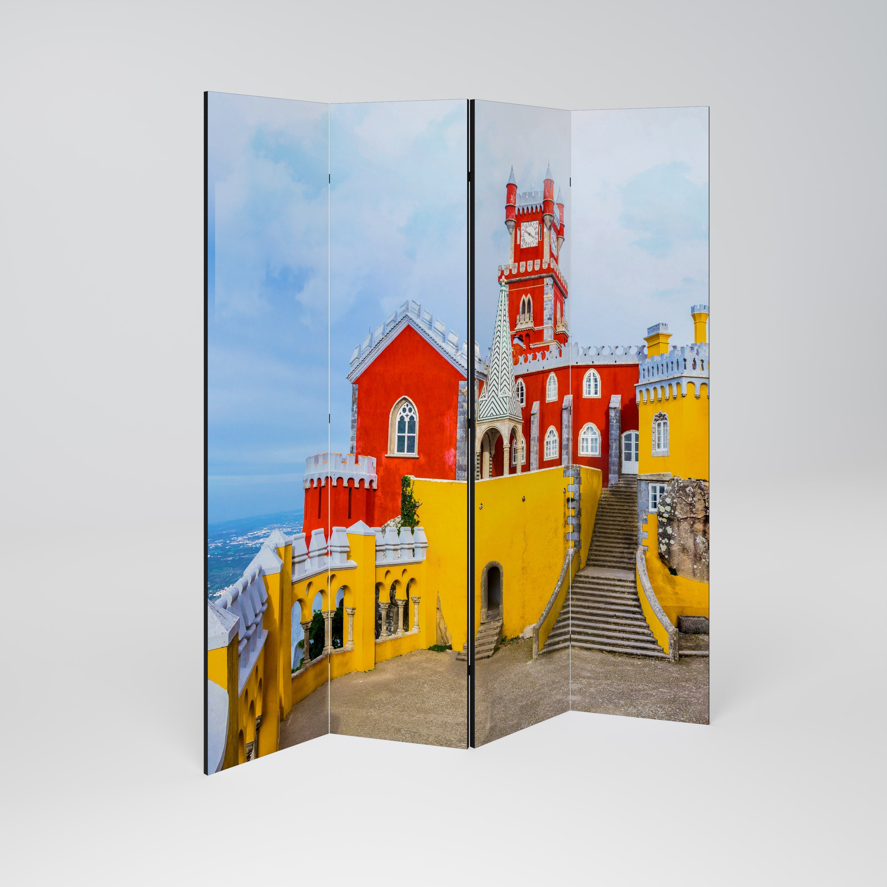 COLORFUL CASTLE CORRIDORS Διακοσμητικό διαχωριστικό δωματίου 4 πάνελ