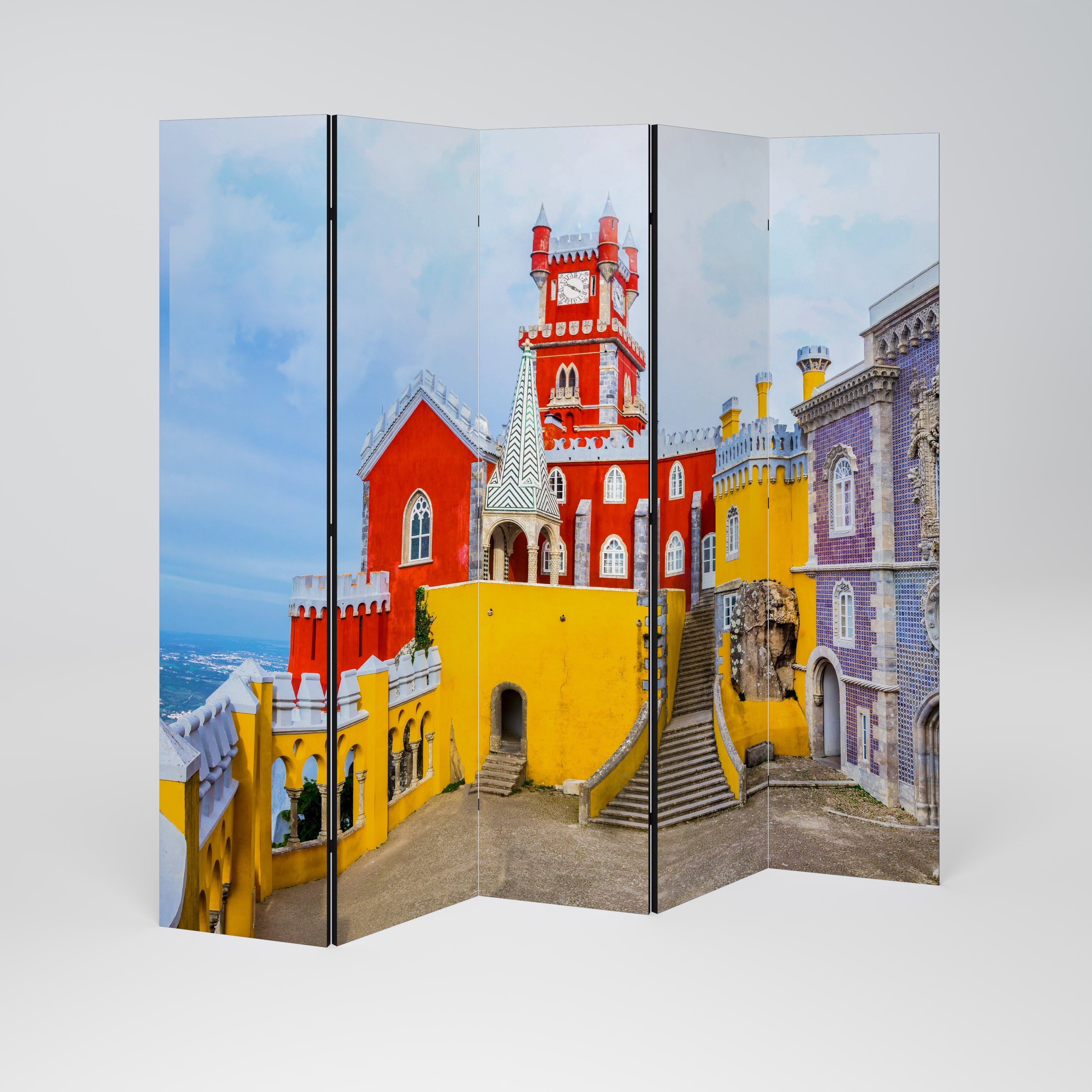 COLORFUL CASTLE CORRIDORS Διακοσμητικό διαχωριστικό δωματίου 5 πάνελ