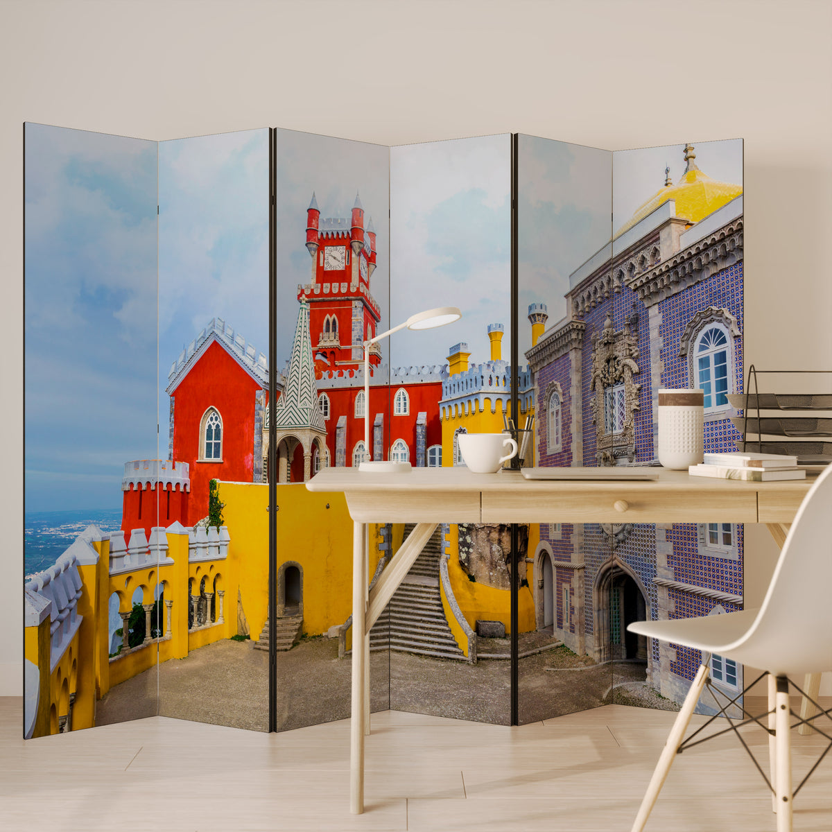 COLORFUL CASTLE CORRIDORS Παραβάν με 6 πάνελ