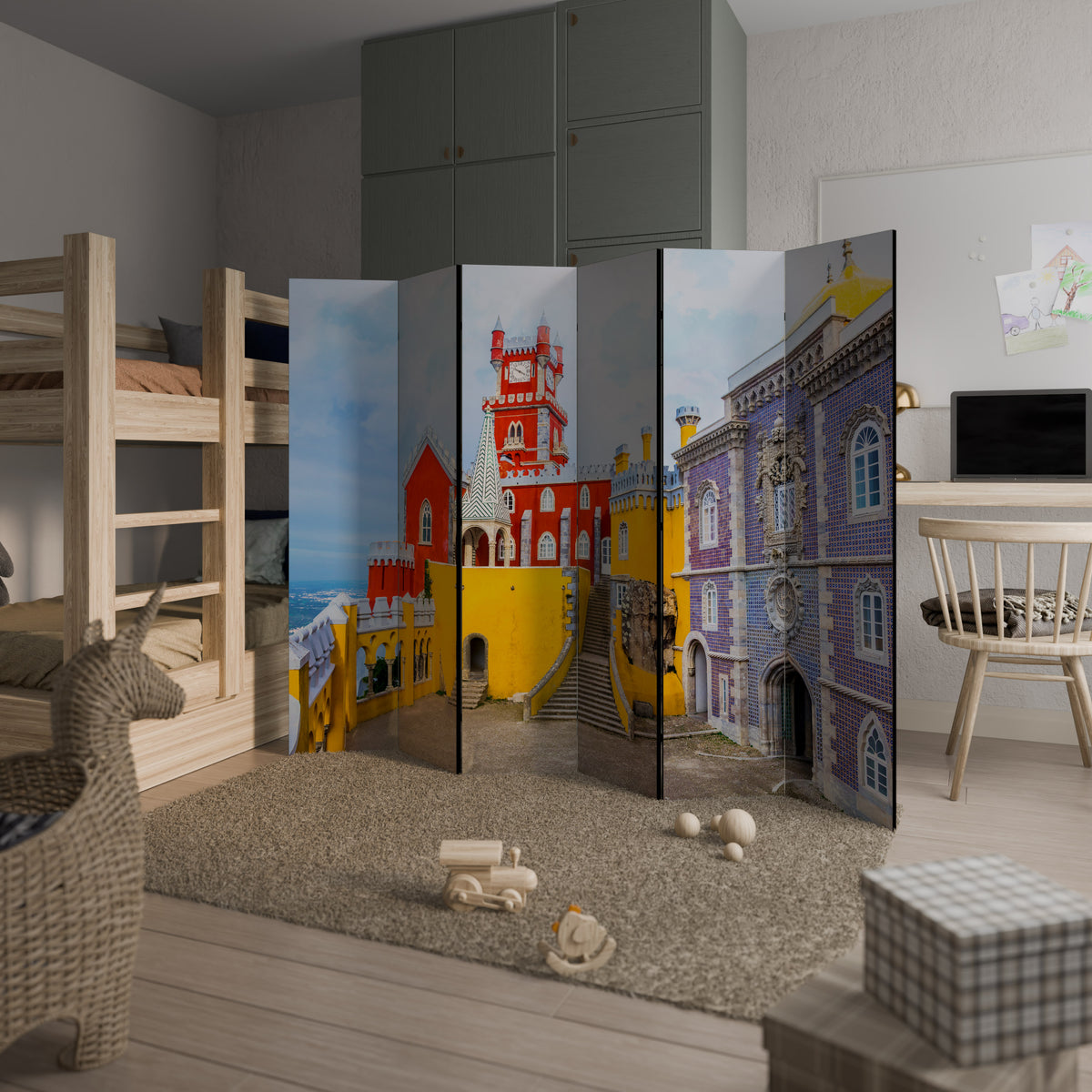 COLORFUL CASTLE CORRIDORS Παραβάν με 6 πάνελ