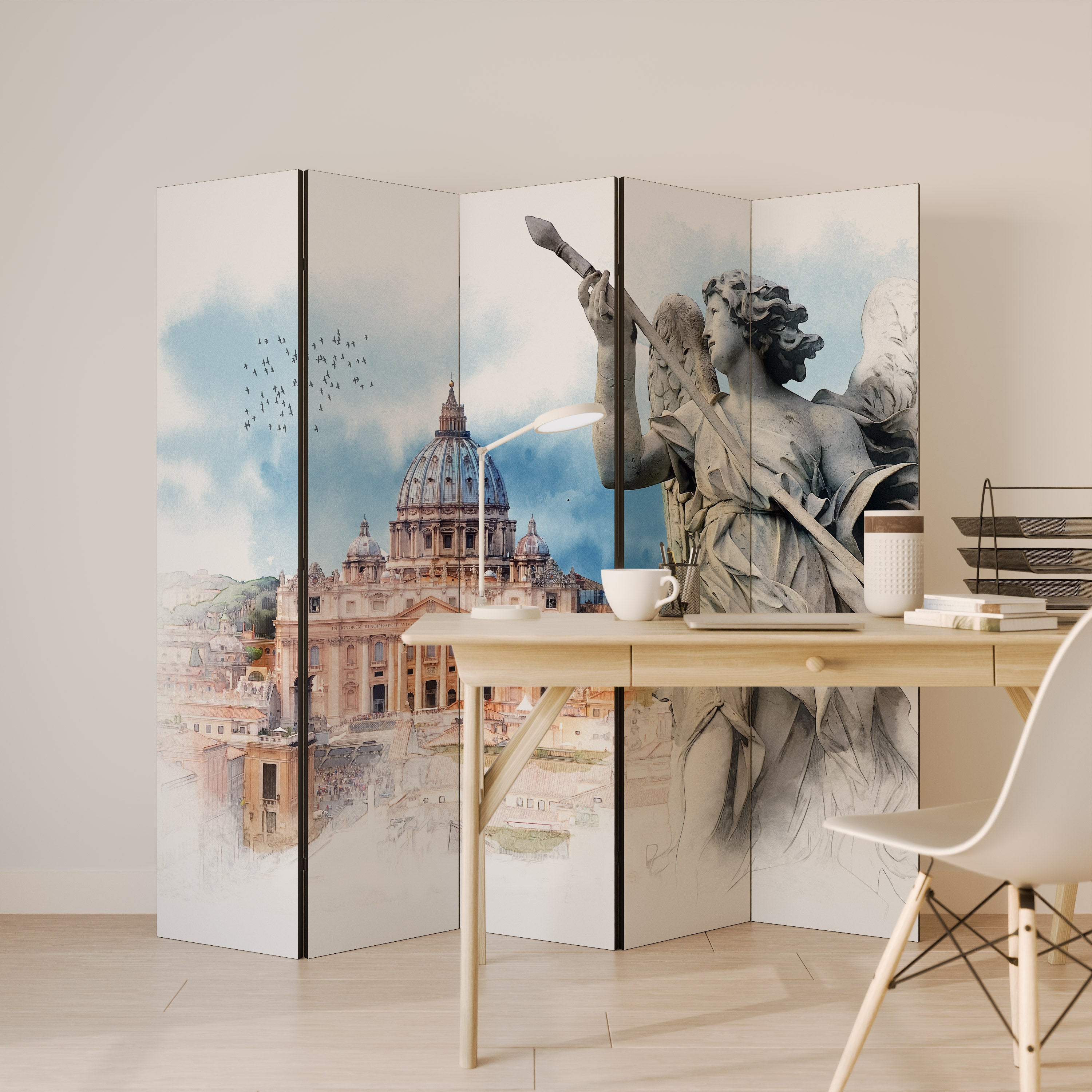 MYSTICAL CITYSCAPE RELIC 5-Panel Room Divider