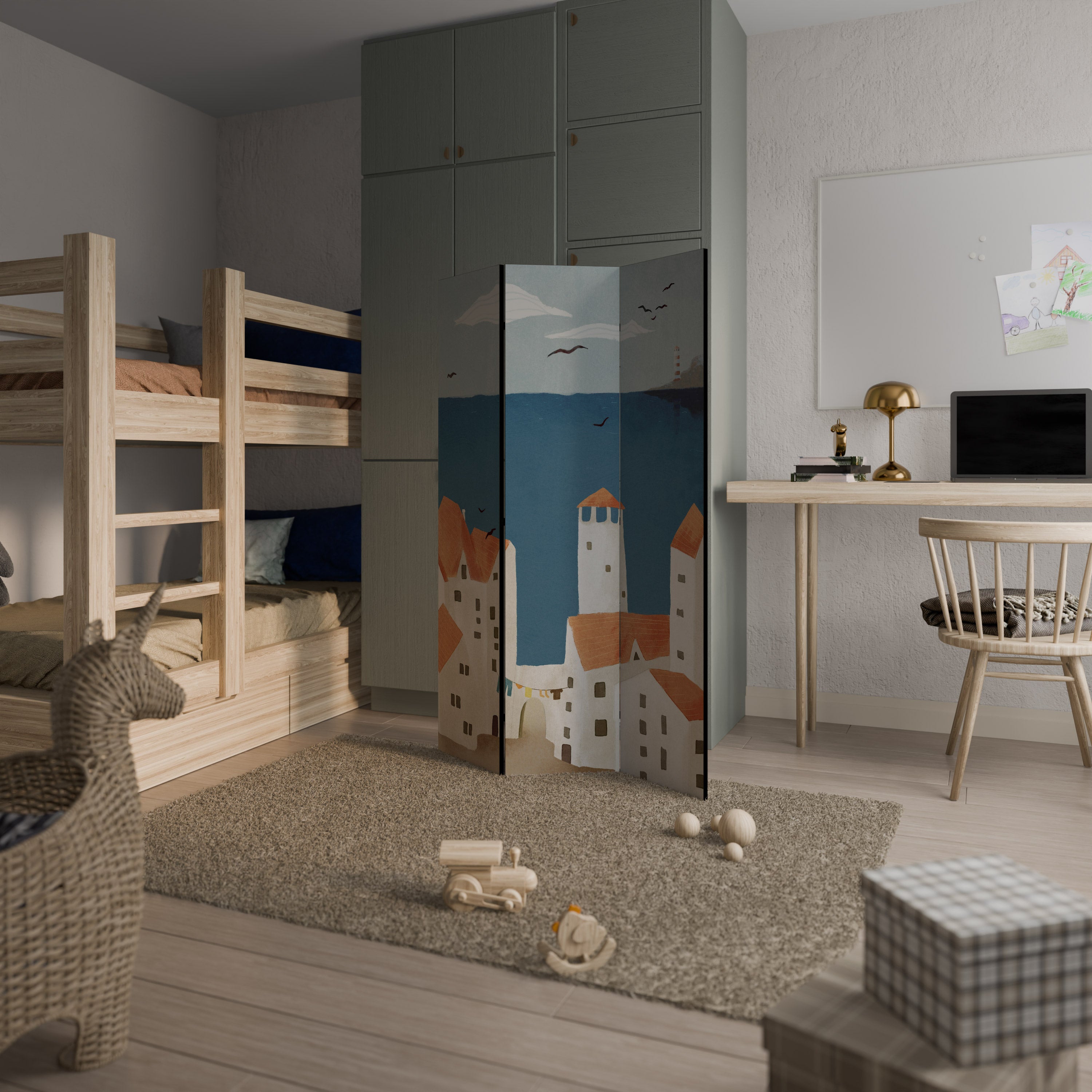 COASTLAND VILLAGE Διακοσμητικό διαχωριστικό δωματίου 3 πάνελ