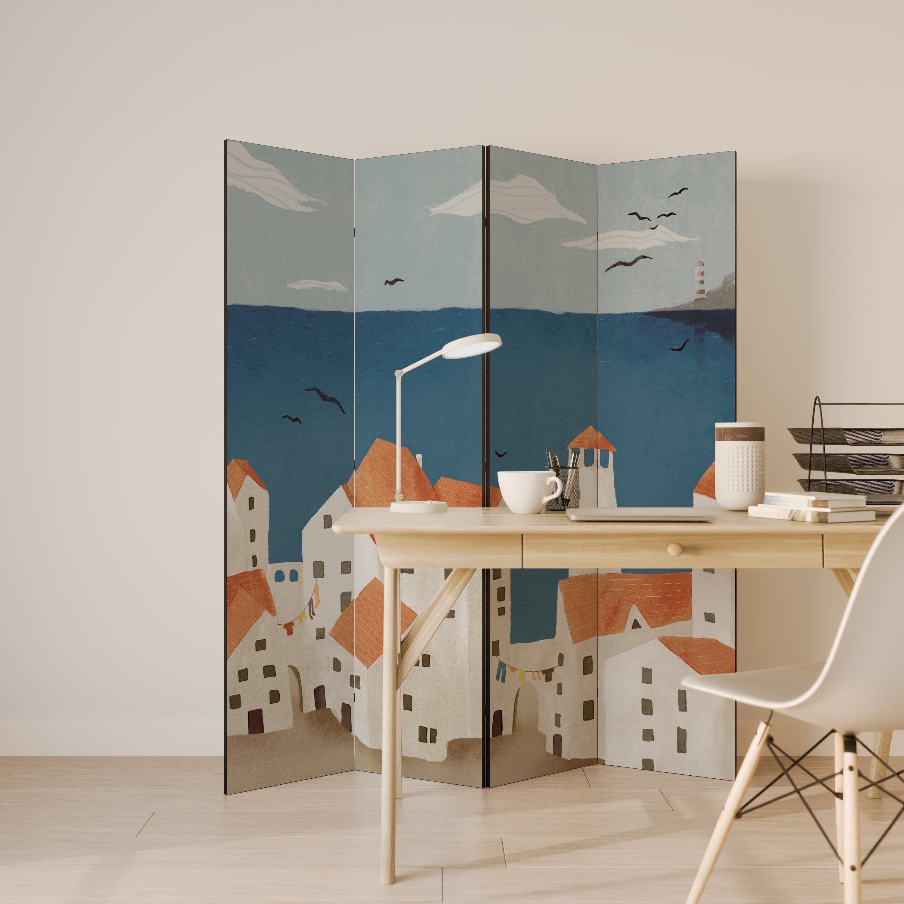 COASTLAND VILLAGE Διακοσμητικό διαχωριστικό δωματίου 4 πάνελ