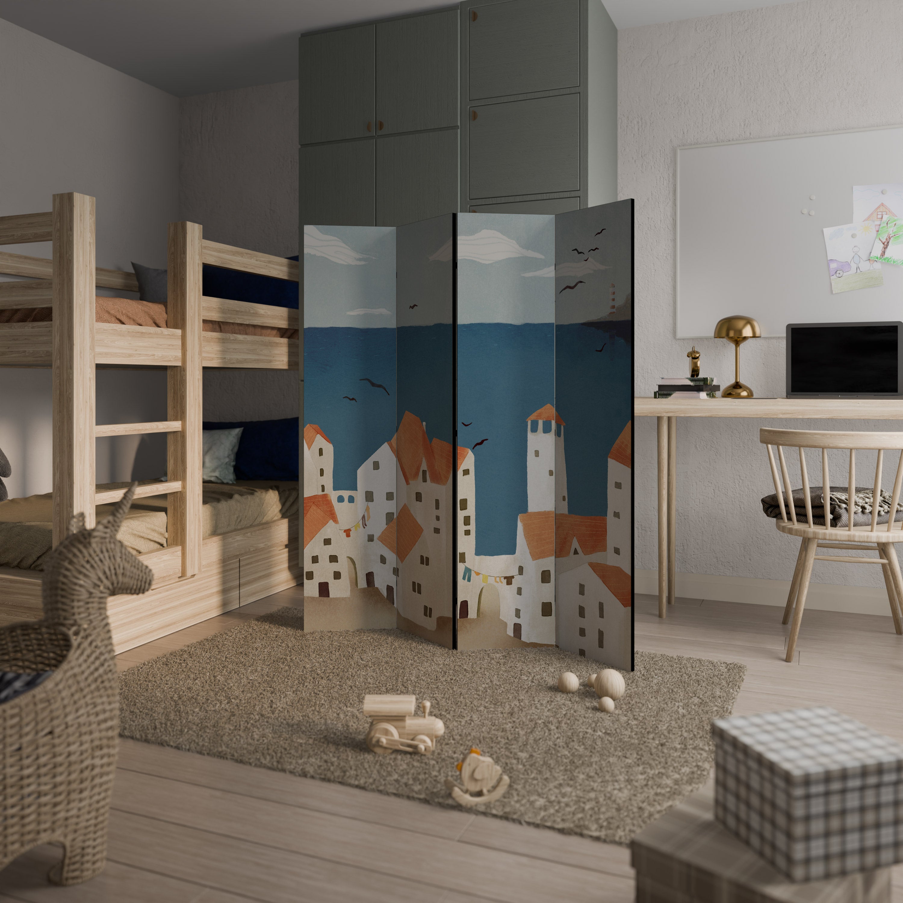 COASTLAND VILLAGE Διακοσμητικό διαχωριστικό δωματίου 4 πάνελ