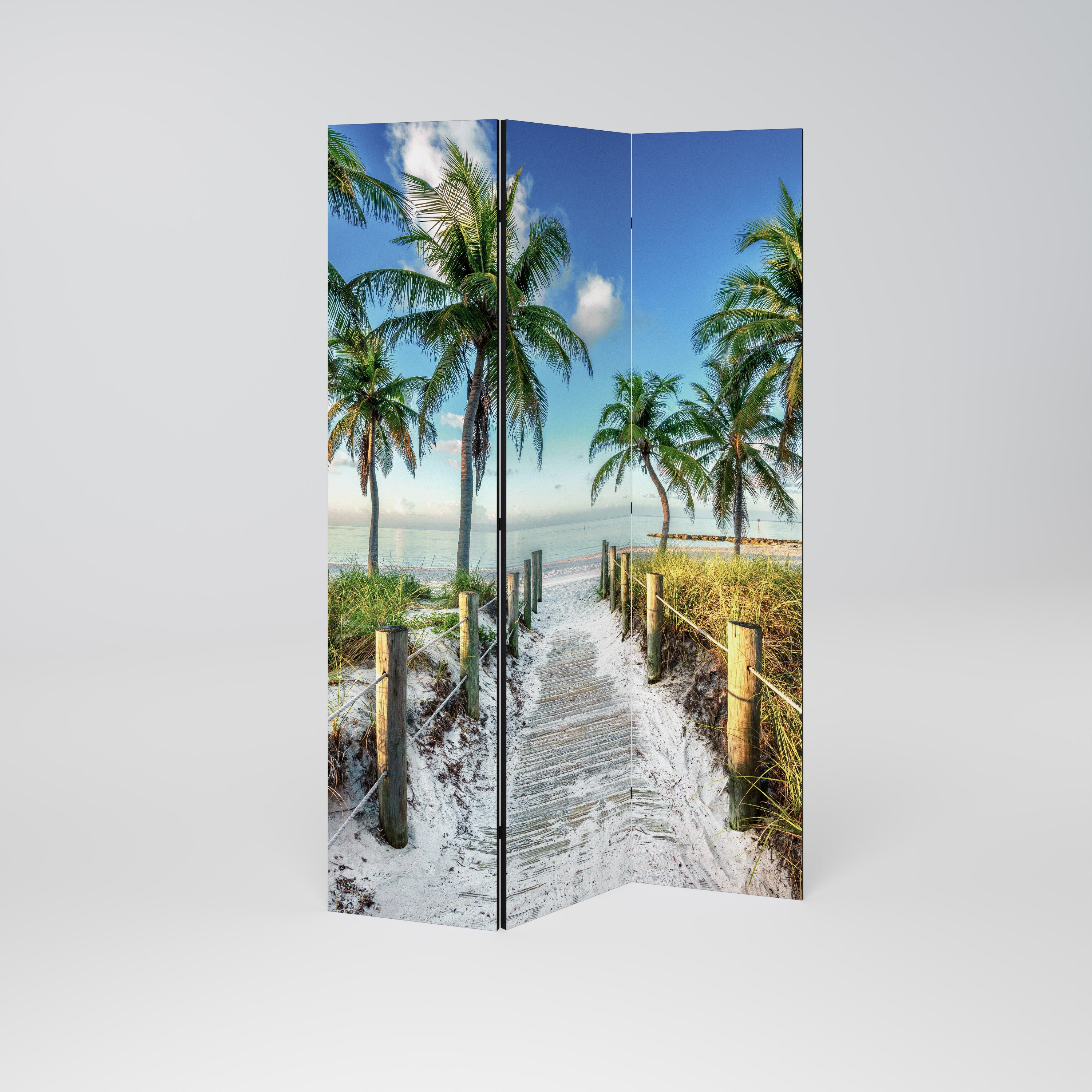 BREEZY COASTAL RETREAT 3-Panel Room Divider
