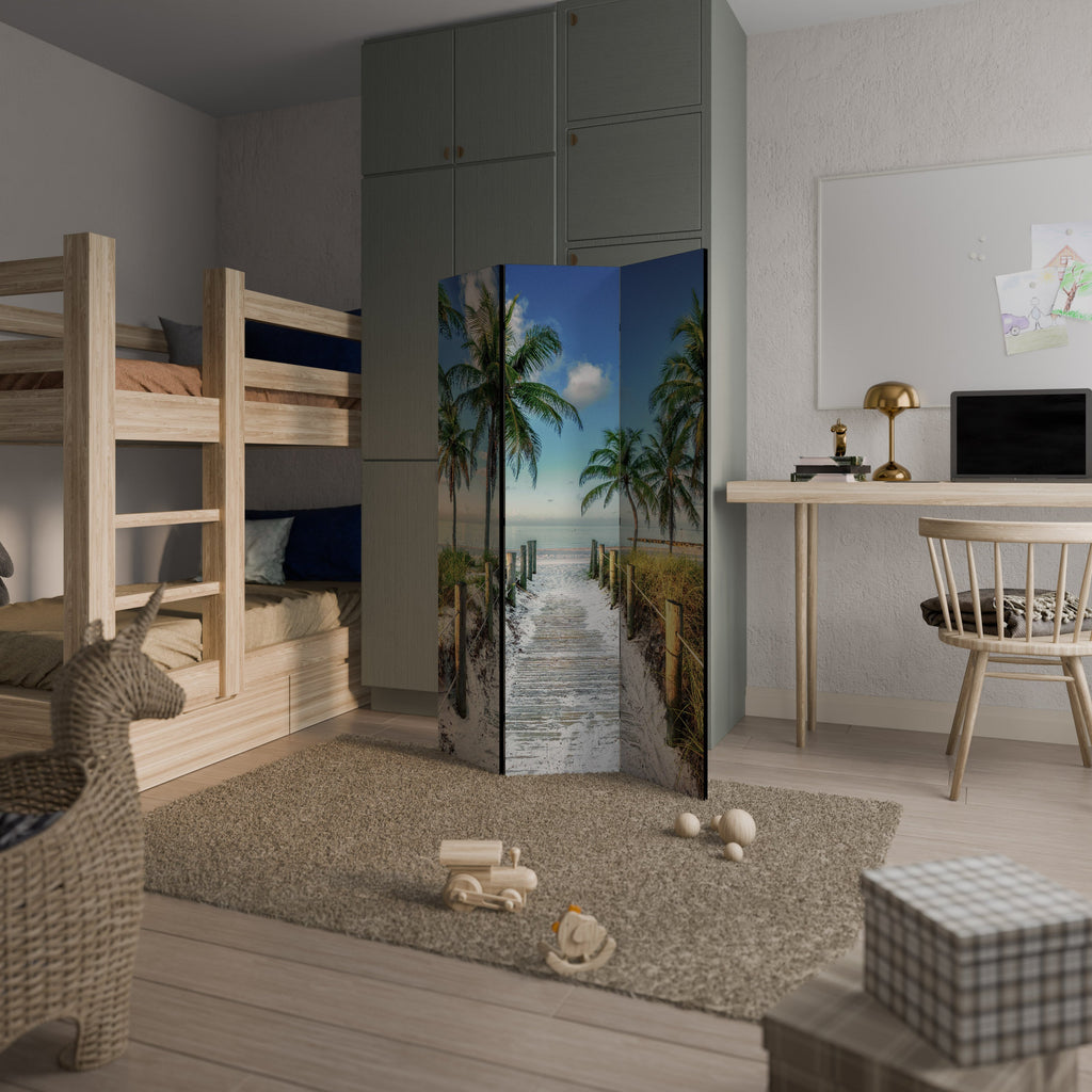 BREEZY COASTAL RETREAT Decorative 3-Panel Room Divider