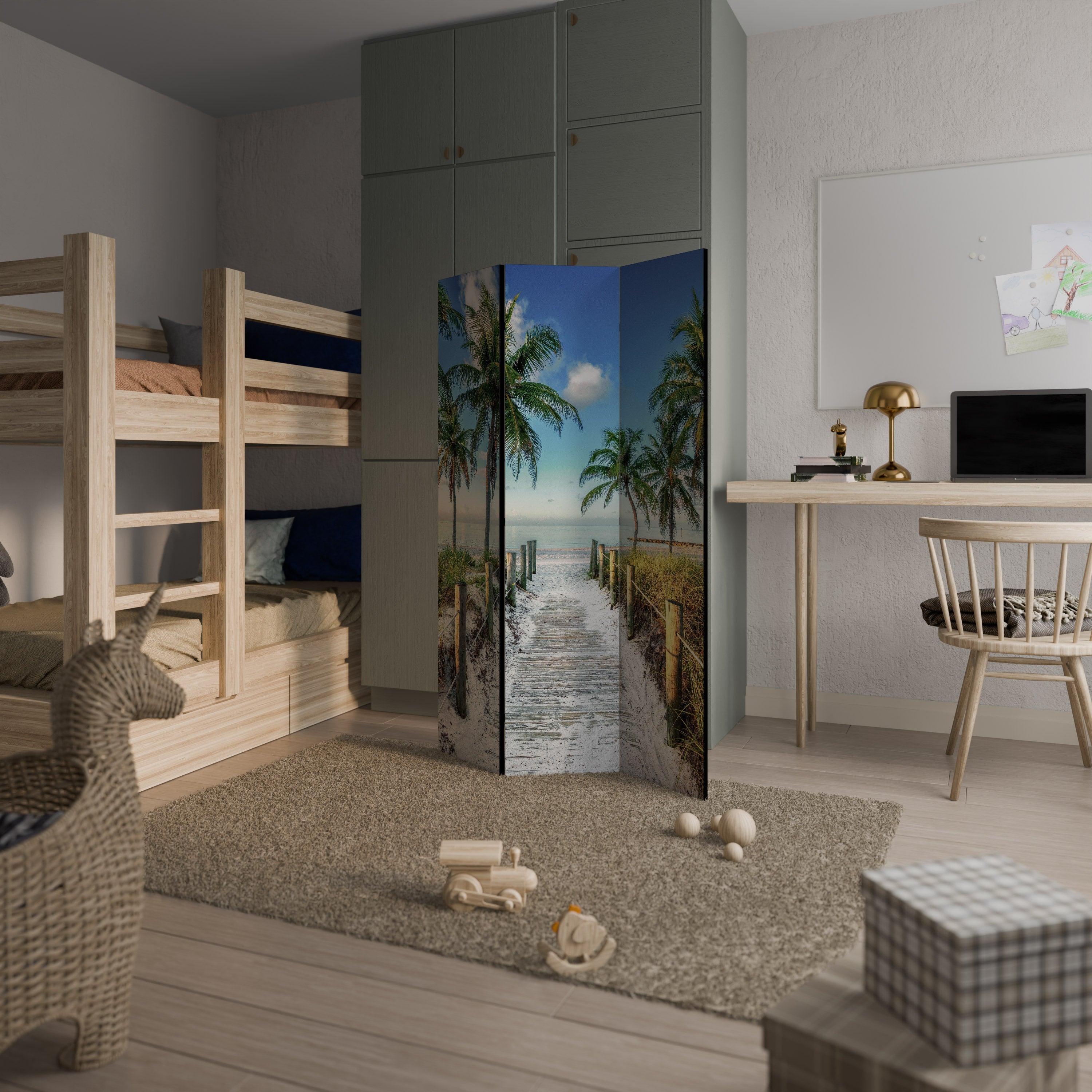 Διακοσμητικό διαχωριστικό δωματίου BREEZY COASTAL RETREAT 3 πάνελ