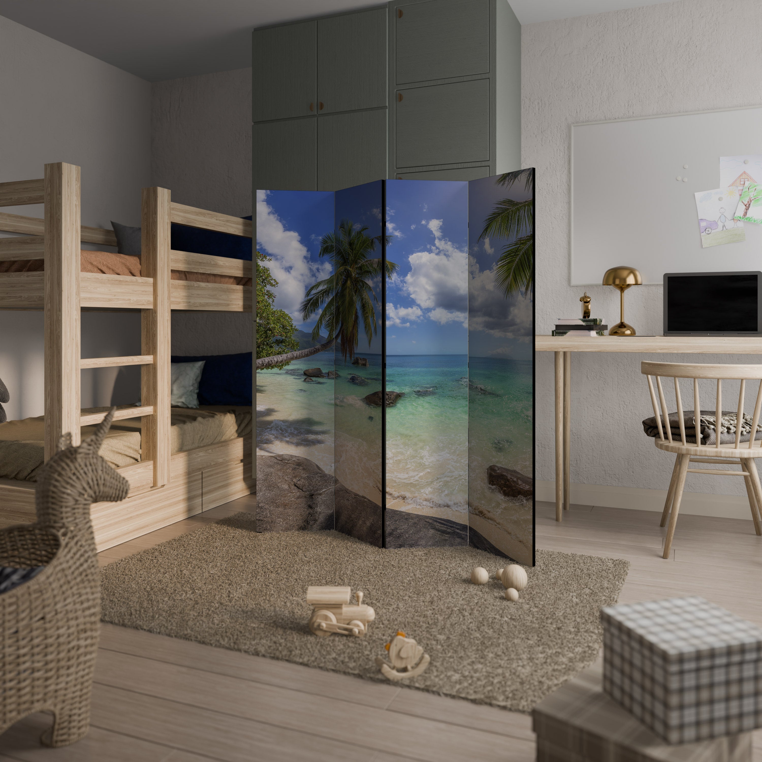 OASIS OF CALM Decorative 4-Panel Room Divider