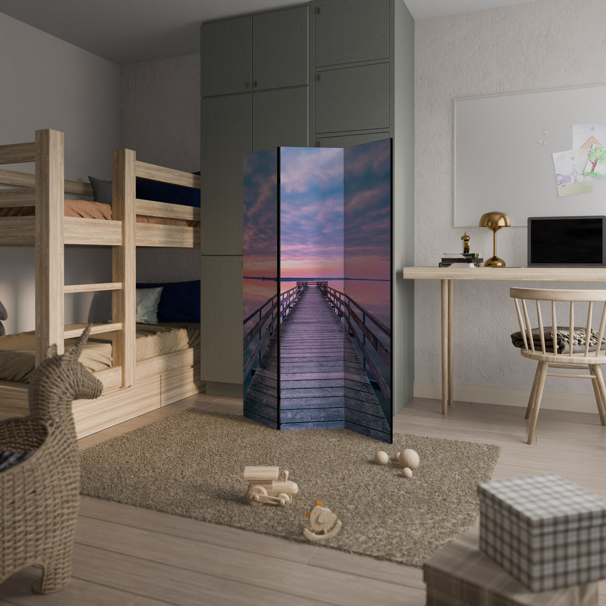 PASTEL PROMENADE Παραβάν με 3 πάνελ