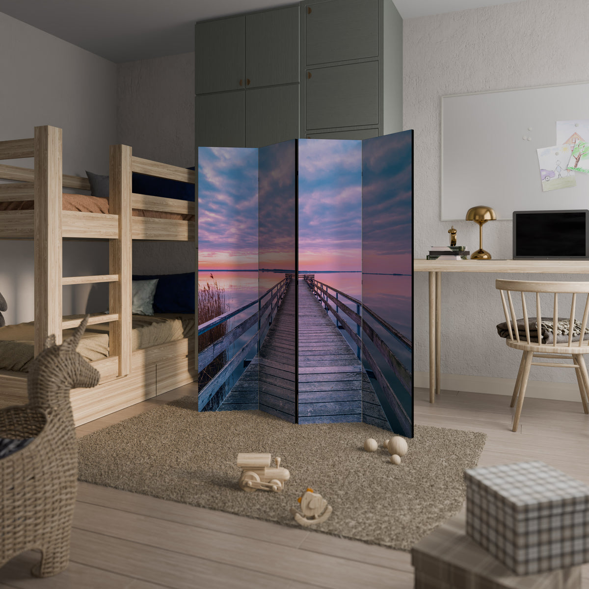 PASTEL PROMENADE Παραβάν με 4 πάνελ