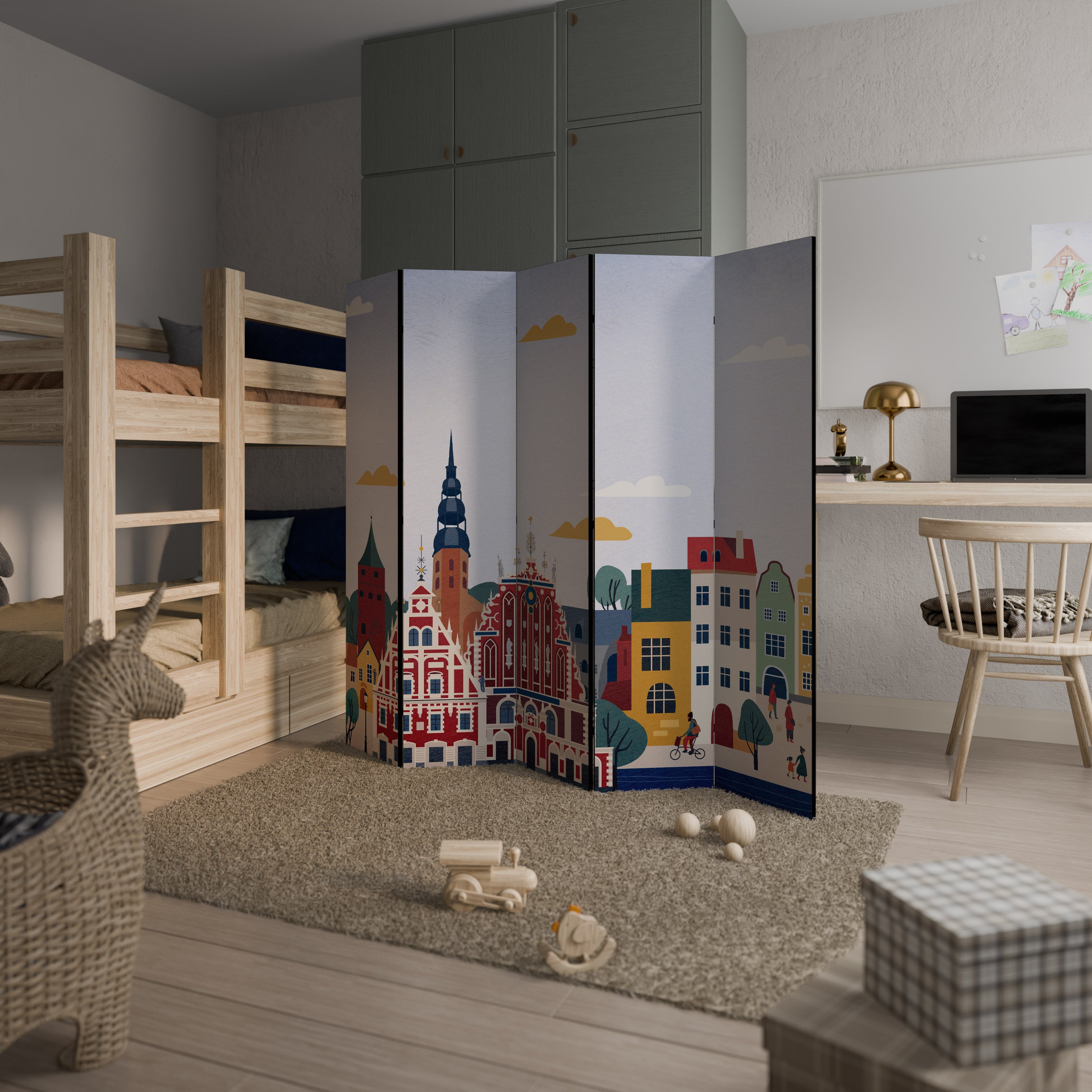 MEMORY OF RIGA 5-Panel Room Divider