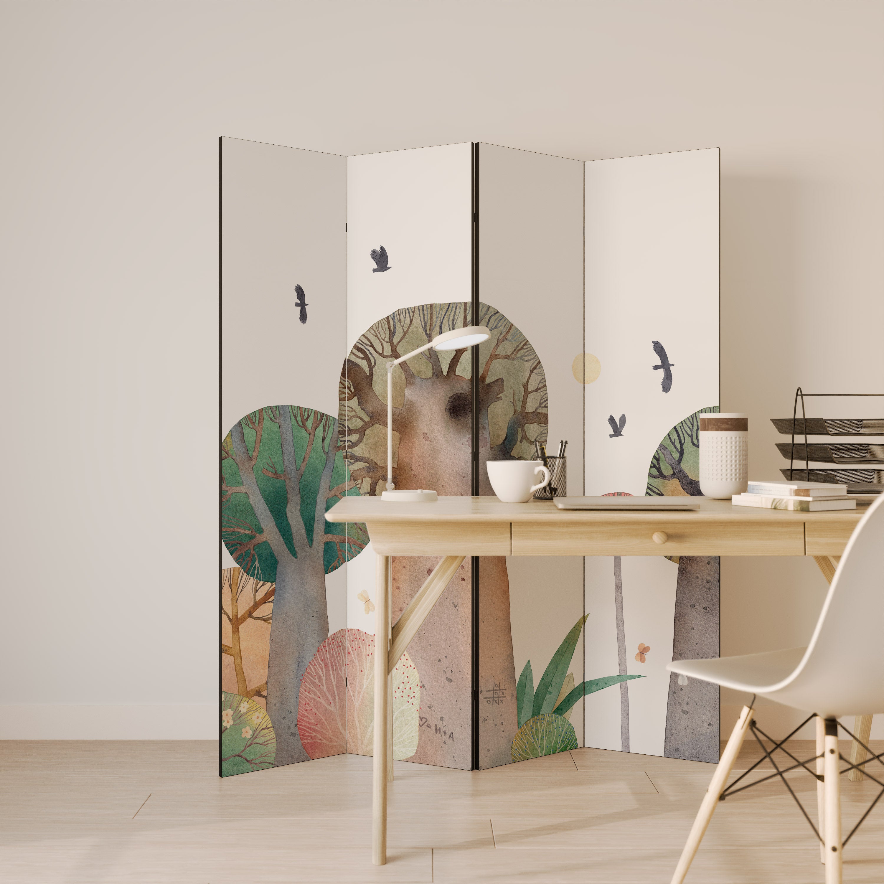 FLIGHT OVER Παραβάν με 4 πάνελ