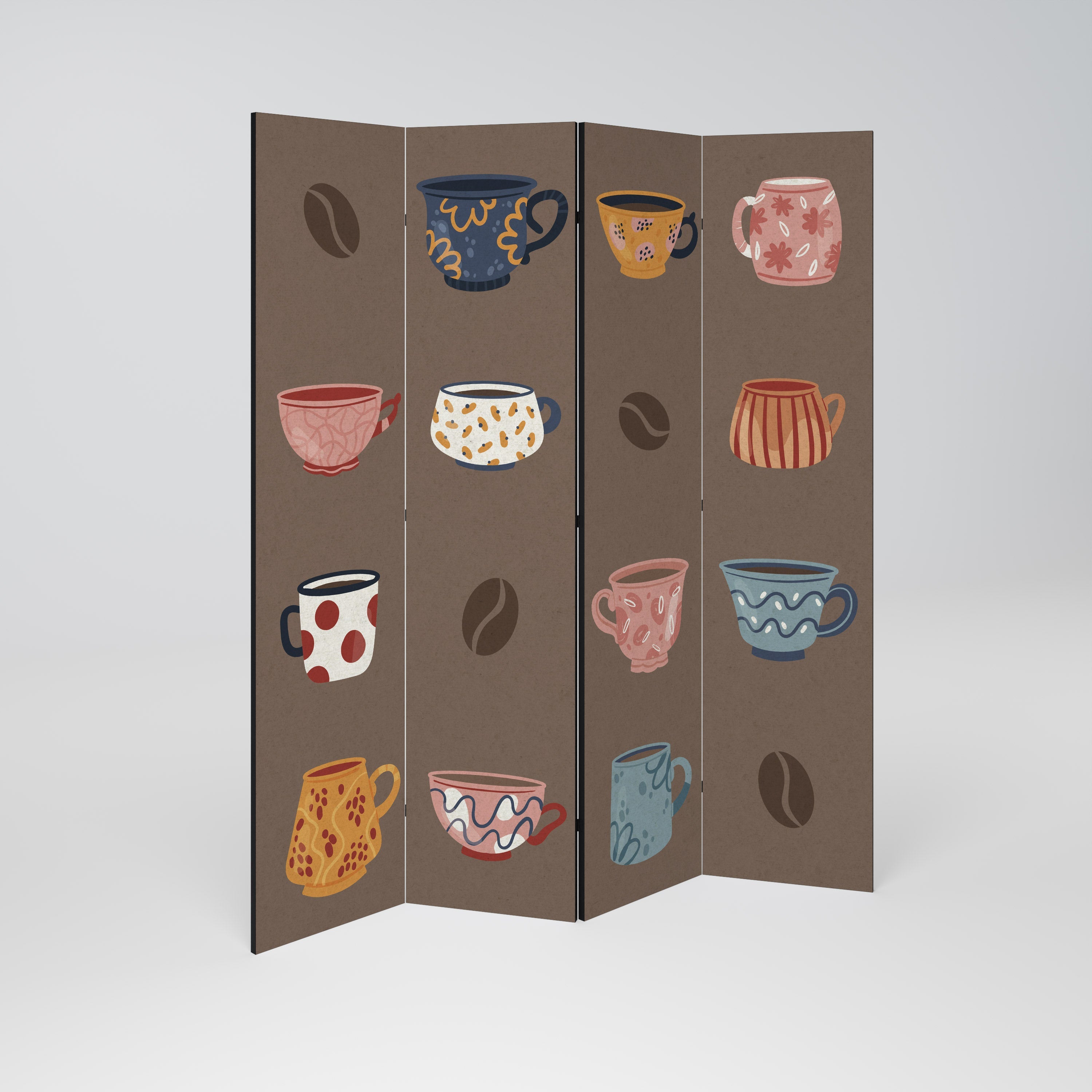 COFFEE BREAK Decorative 4-Panel Room Divider