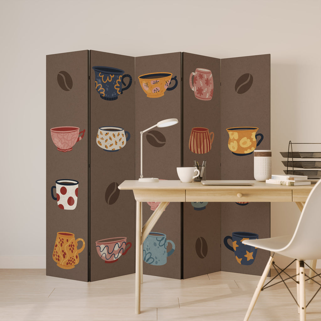 COFFEE BREAK 5-Panel Room Divider