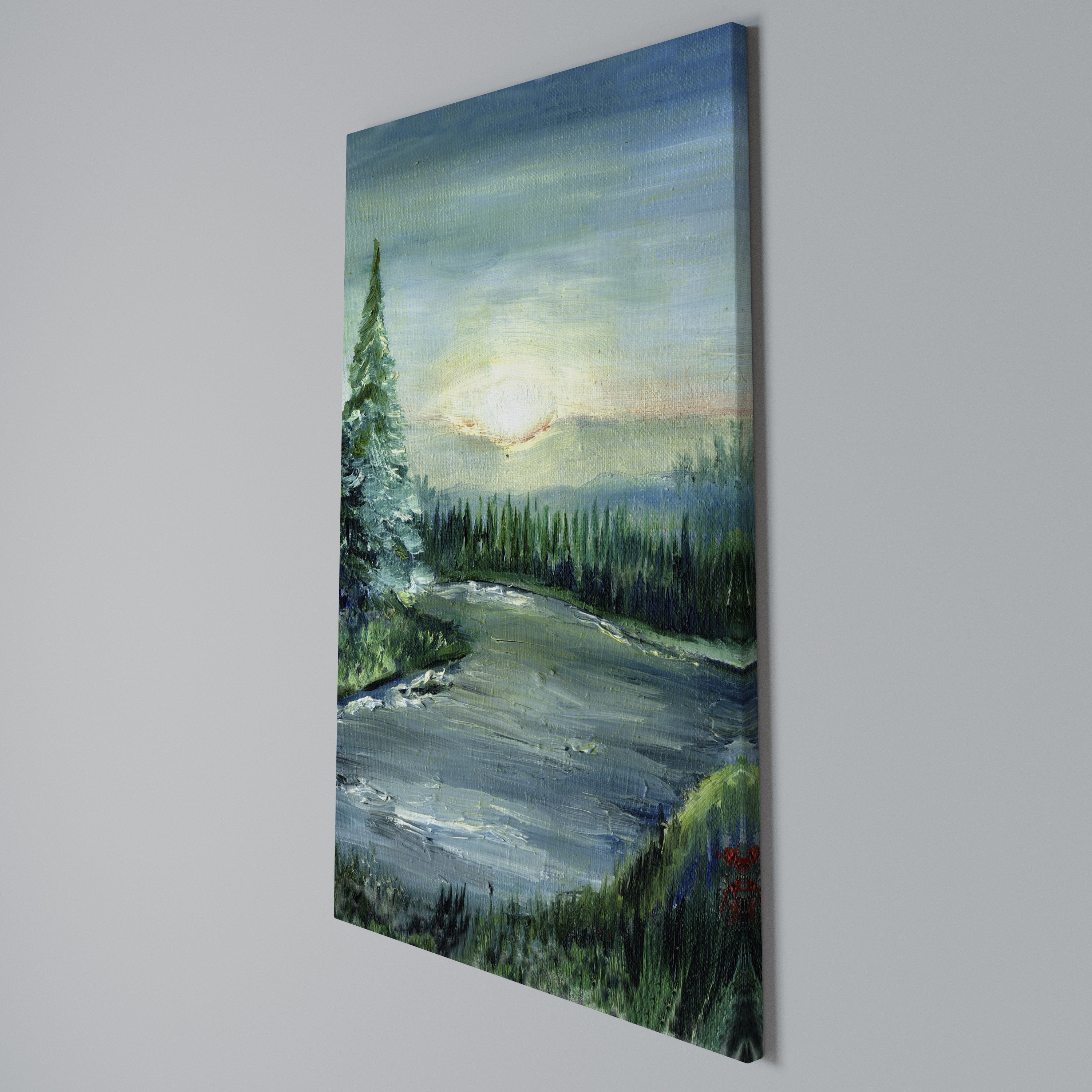 FOREST SUNSET Κατακόρυφος Πίνακας σε Καμβά