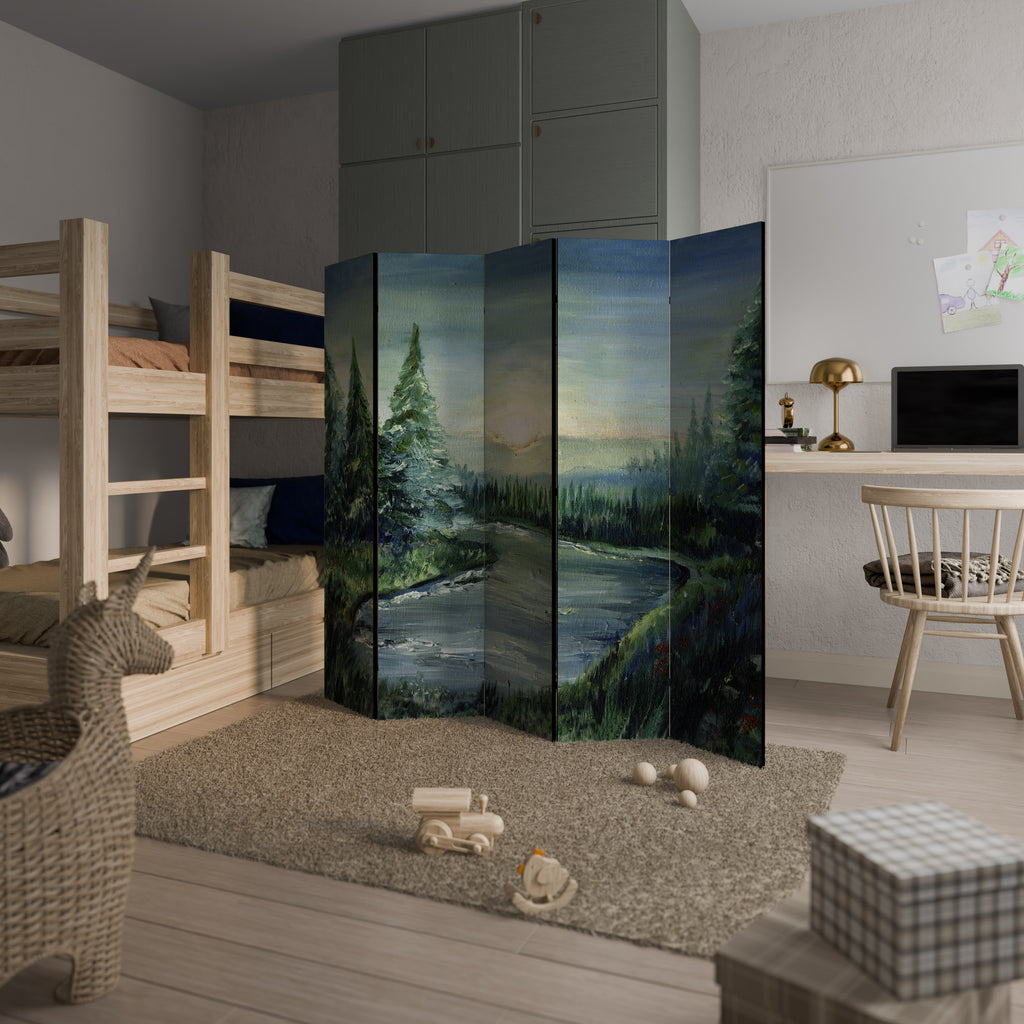 FOREST SUNSET 5-Panel Room Divider