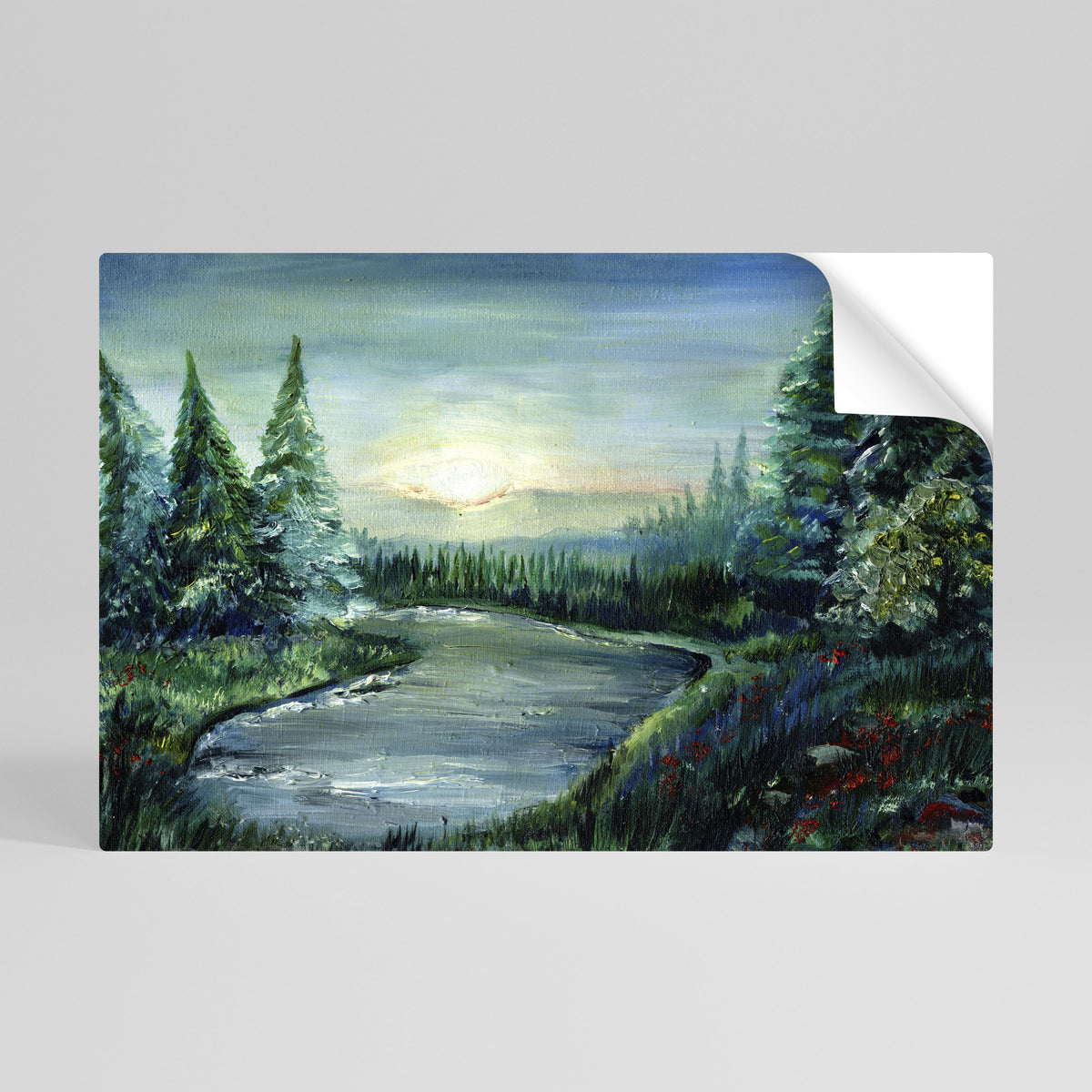FOREST SUNSET Αυτοκόλλητη Αφίσα οριζόντια
