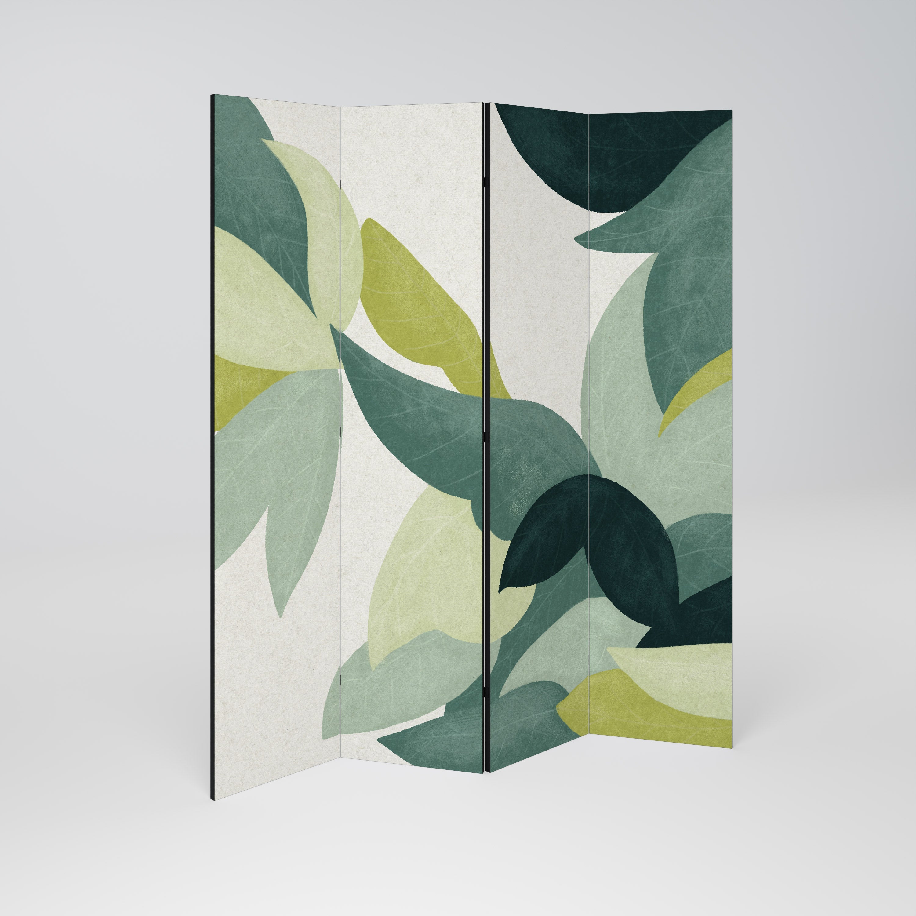 LEAFY VIBRATION Decorative 4-Panel Room Divider