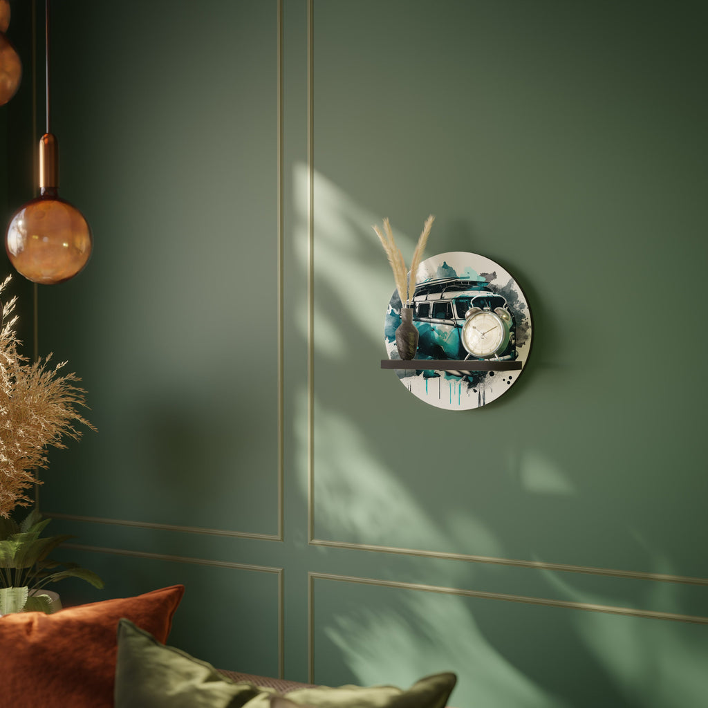 CARAVELLE LEGEND Round Art Shelf In Black Finish