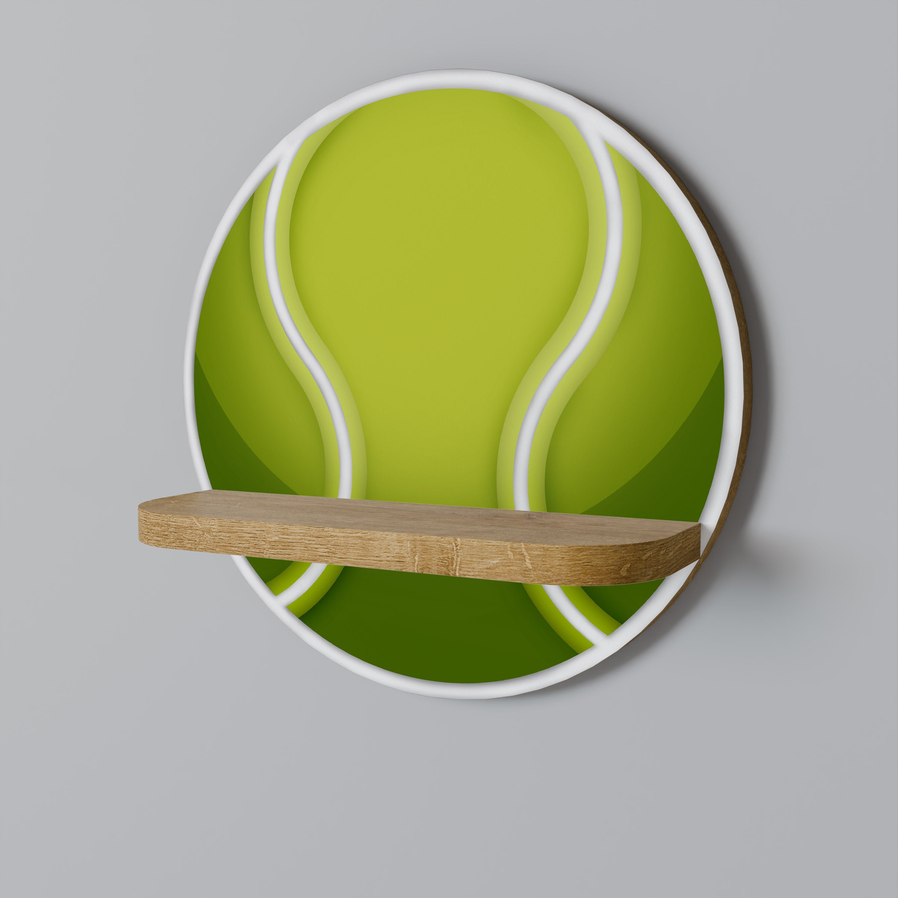TENIS POINT Round Art Shelf In Oak Effect