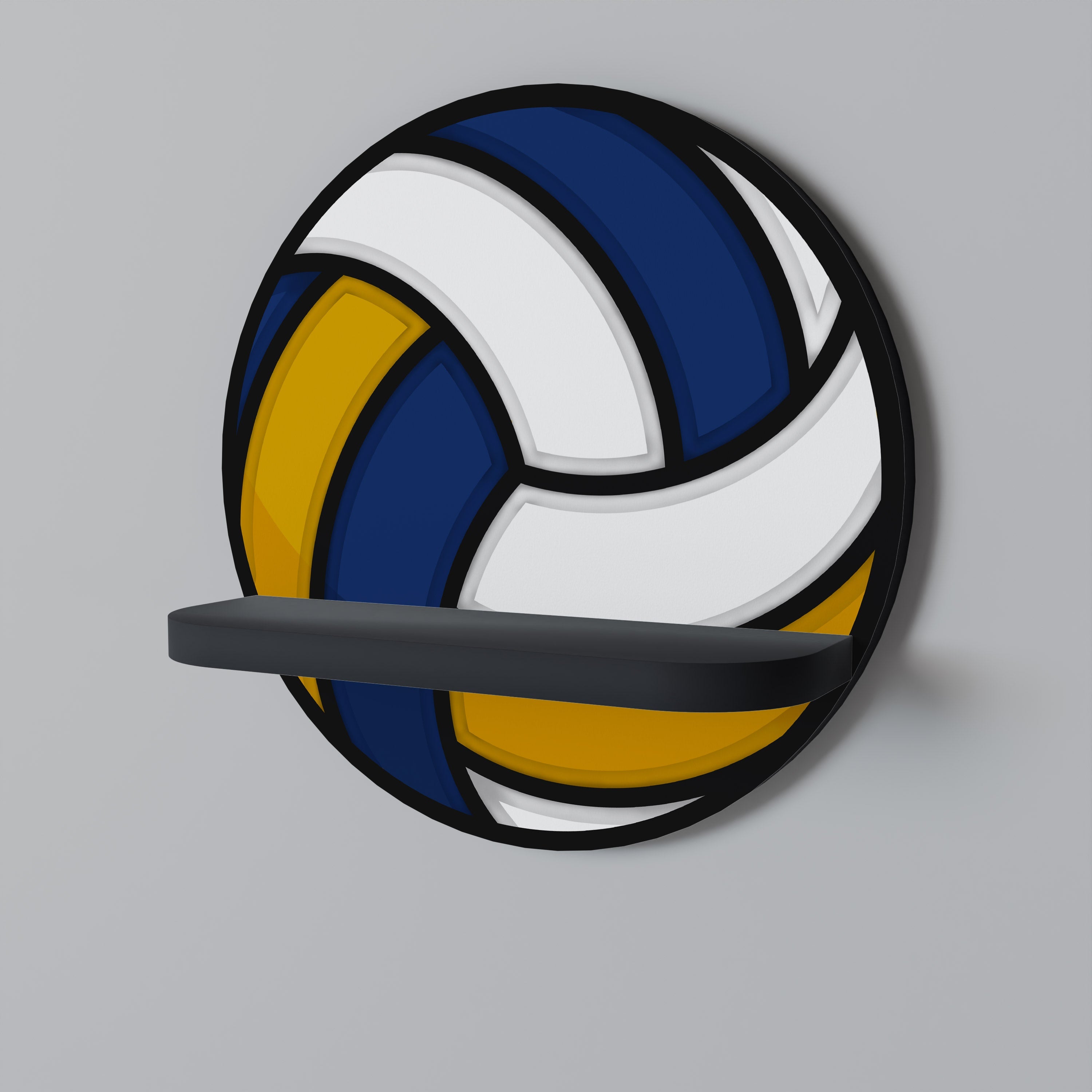 Στρογγυλό ράφι VOLLEYBALL HEED σε μαύρο φινίρισμα
