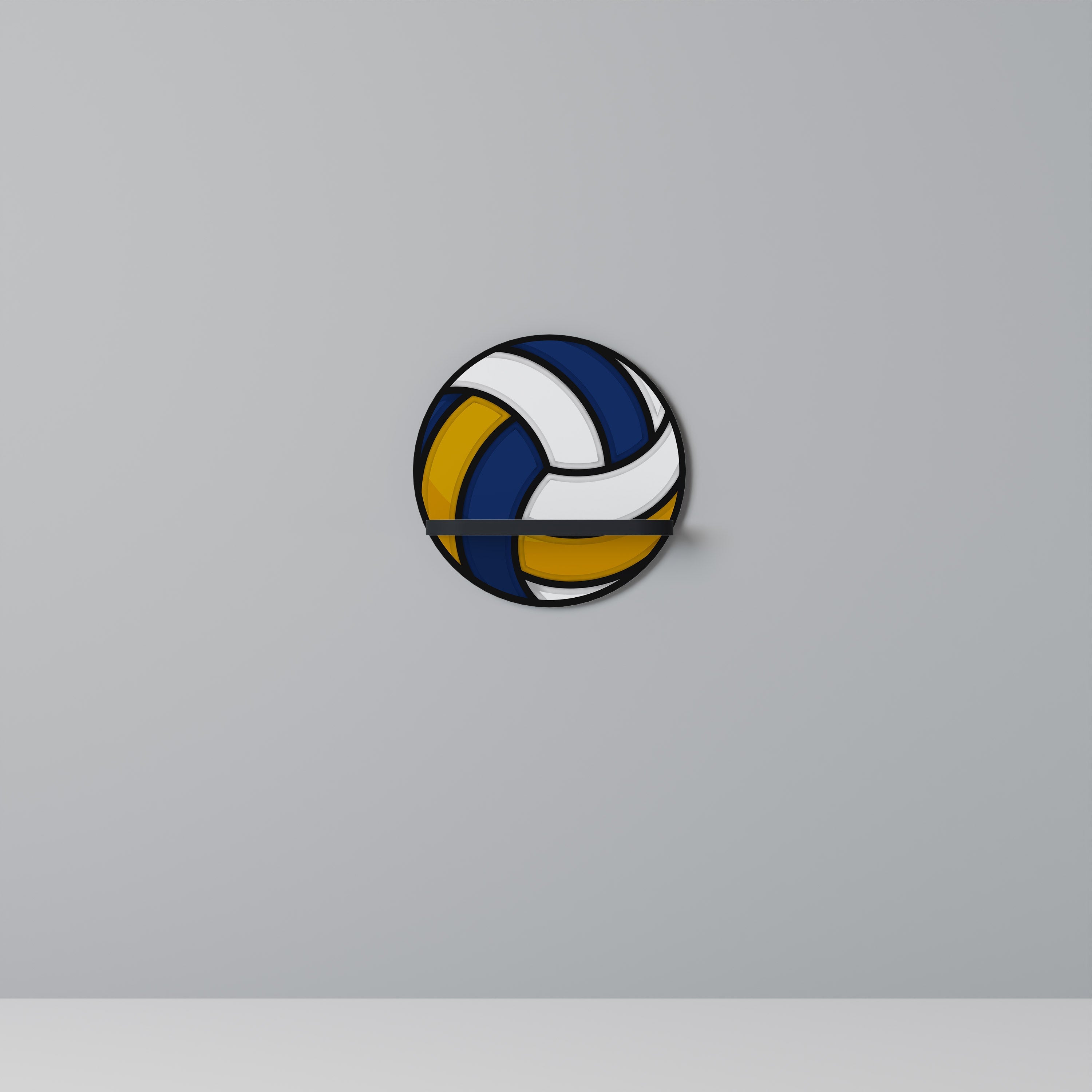 Στρογγυλό ράφι VOLLEYBALL HEED σε μαύρο φινίρισμα