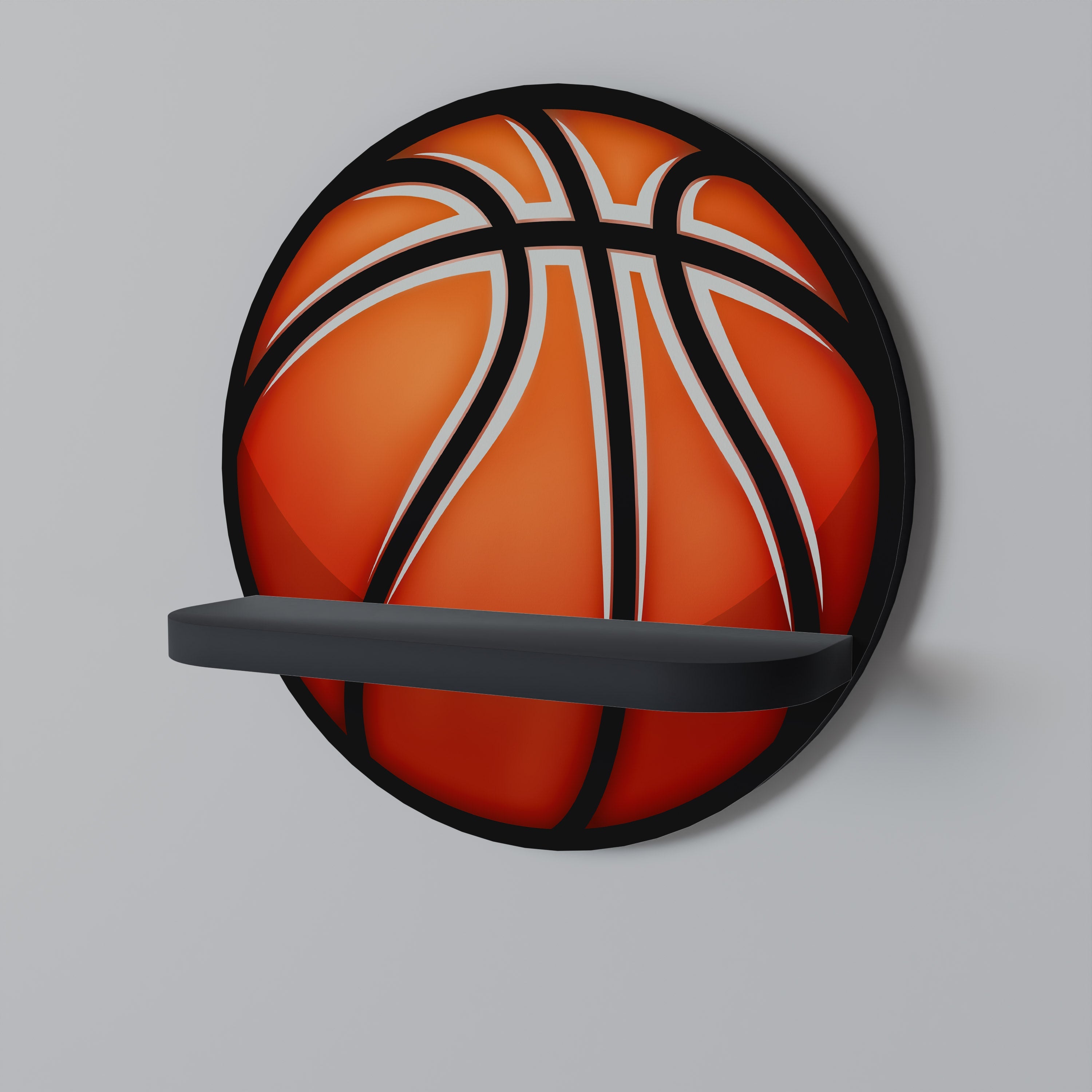 Στρογγυλό ράφι τέχνης BASKETBALL LUST σε μαύρο φινίρισμα