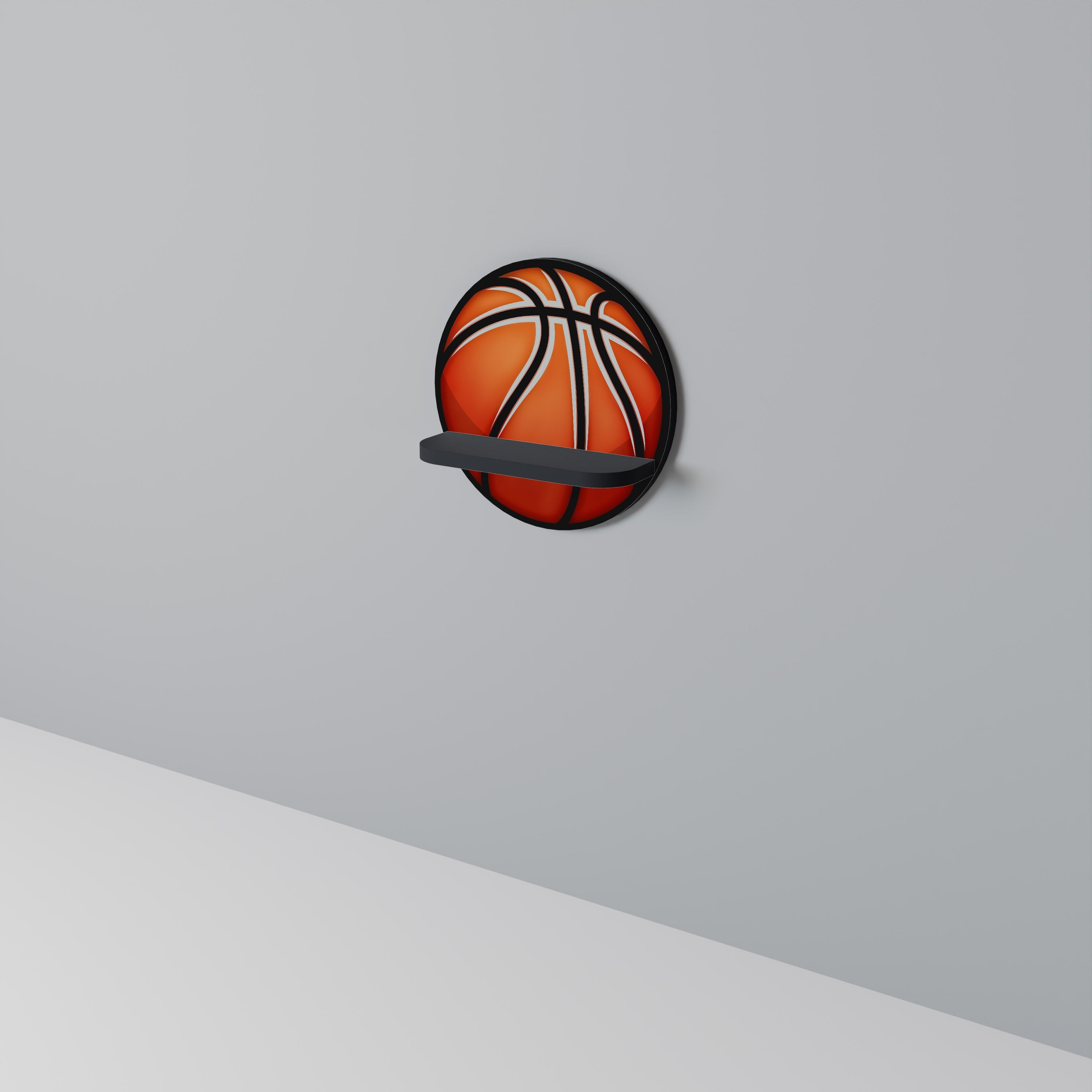 Στρογγυλό ράφι τέχνης BASKETBALL LUST σε μαύρο φινίρισμα