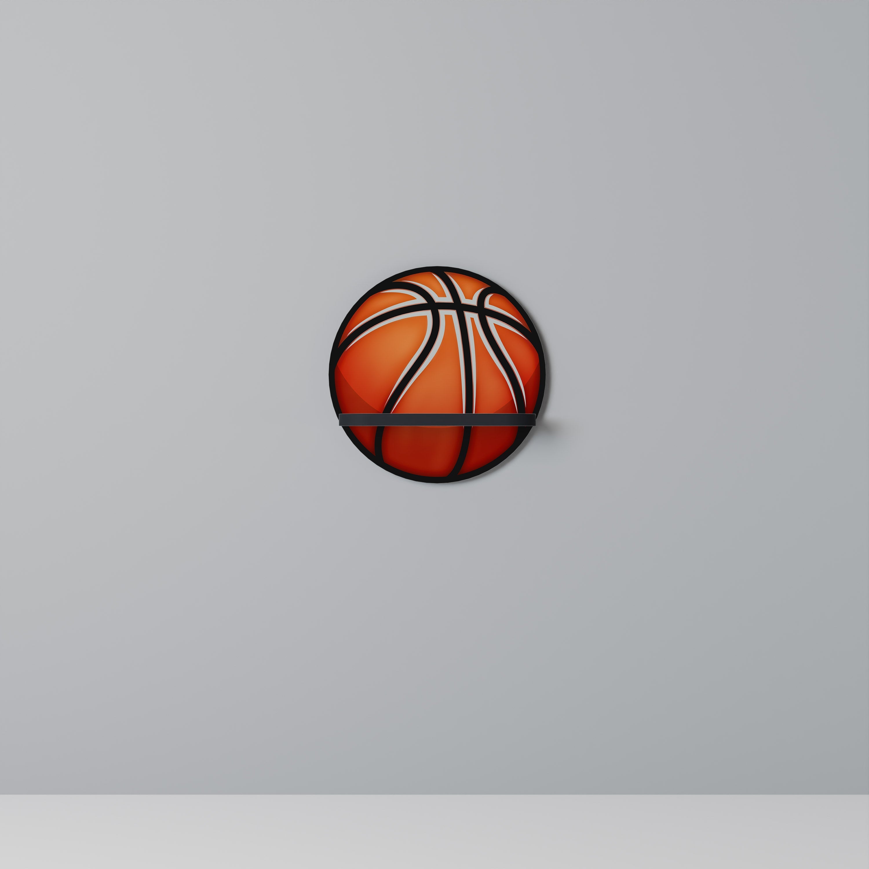 Στρογγυλό ράφι τέχνης BASKETBALL LUST σε μαύρο φινίρισμα