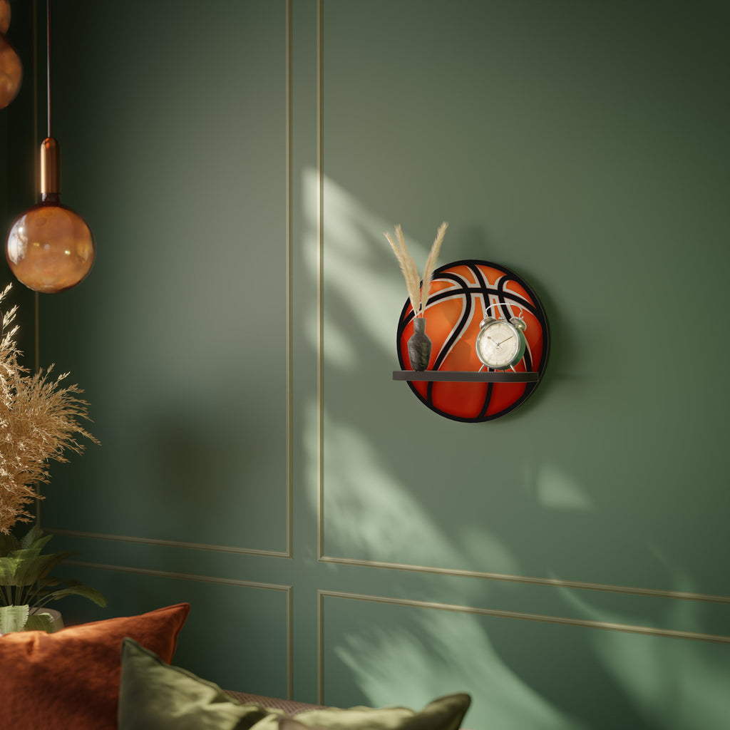 Στρογγυλό ράφι τέχνης BASKETBALL LUST σε μαύρο φινίρισμα