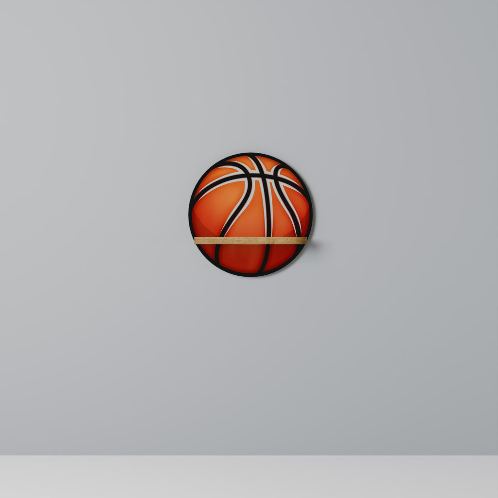 Στρογγυλό ράφι τέχνης BASKETBALL LUST σε εφέ δρυός