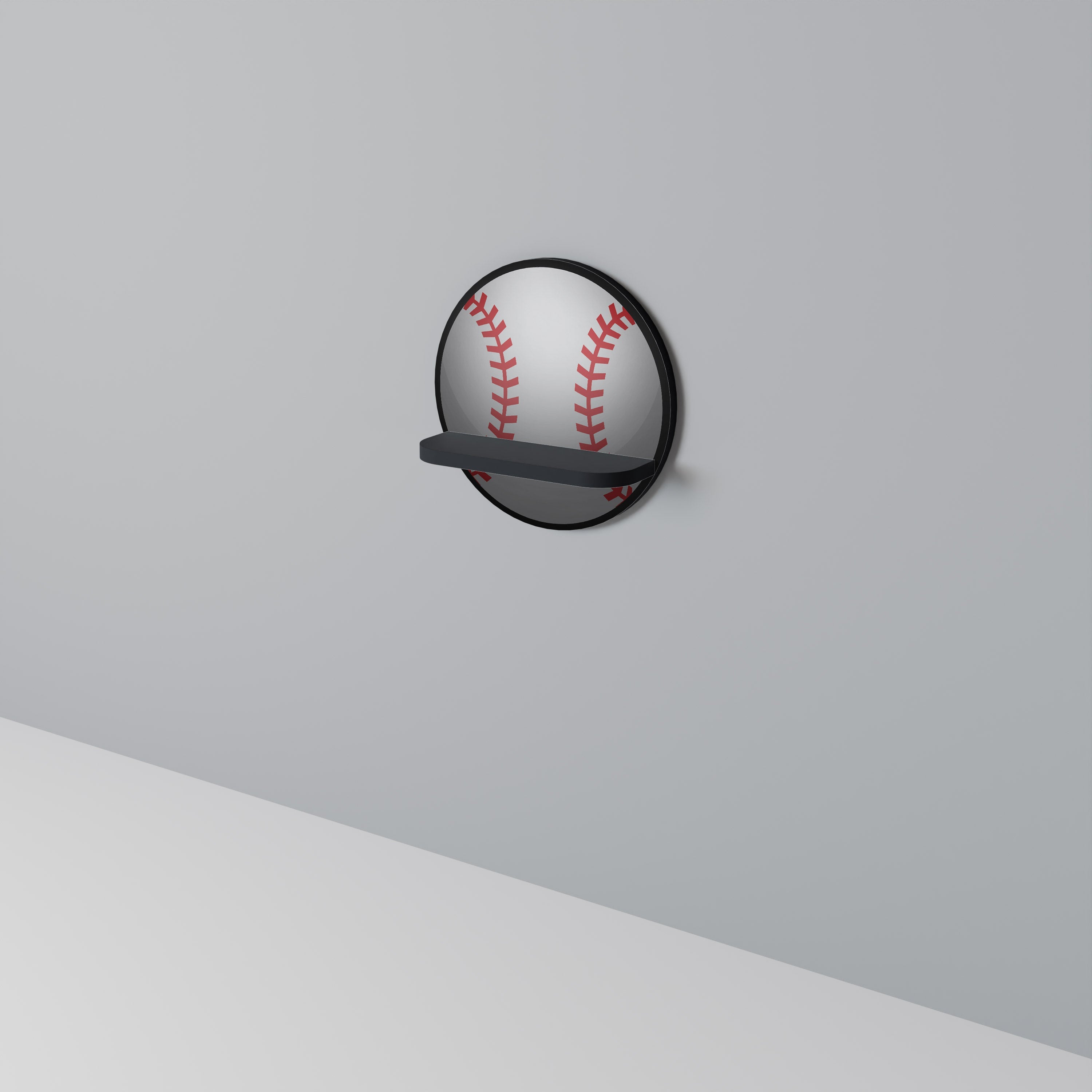 Στρογγυλό ράφι τέχνης BASEBALL AllLURE σε μαύρο φινίρισμα