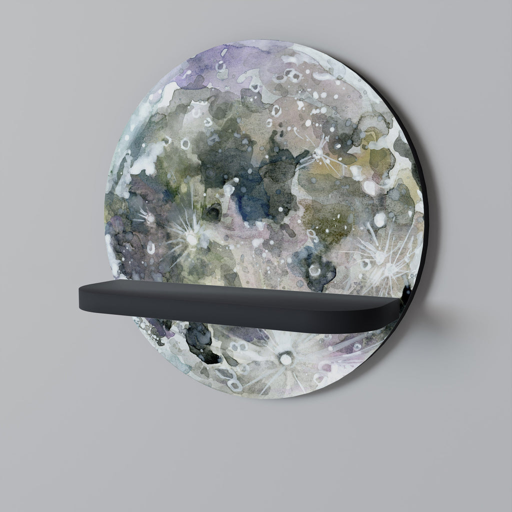 Στρογγυλό ράφι τέχνης MOON WANDER σε μαύρο φινίρισμα