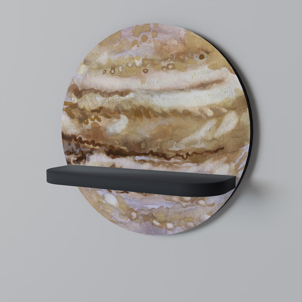 Στρογγυλό ράφι τέχνης JUPITER WALK σε μαύρο φινίρισμα