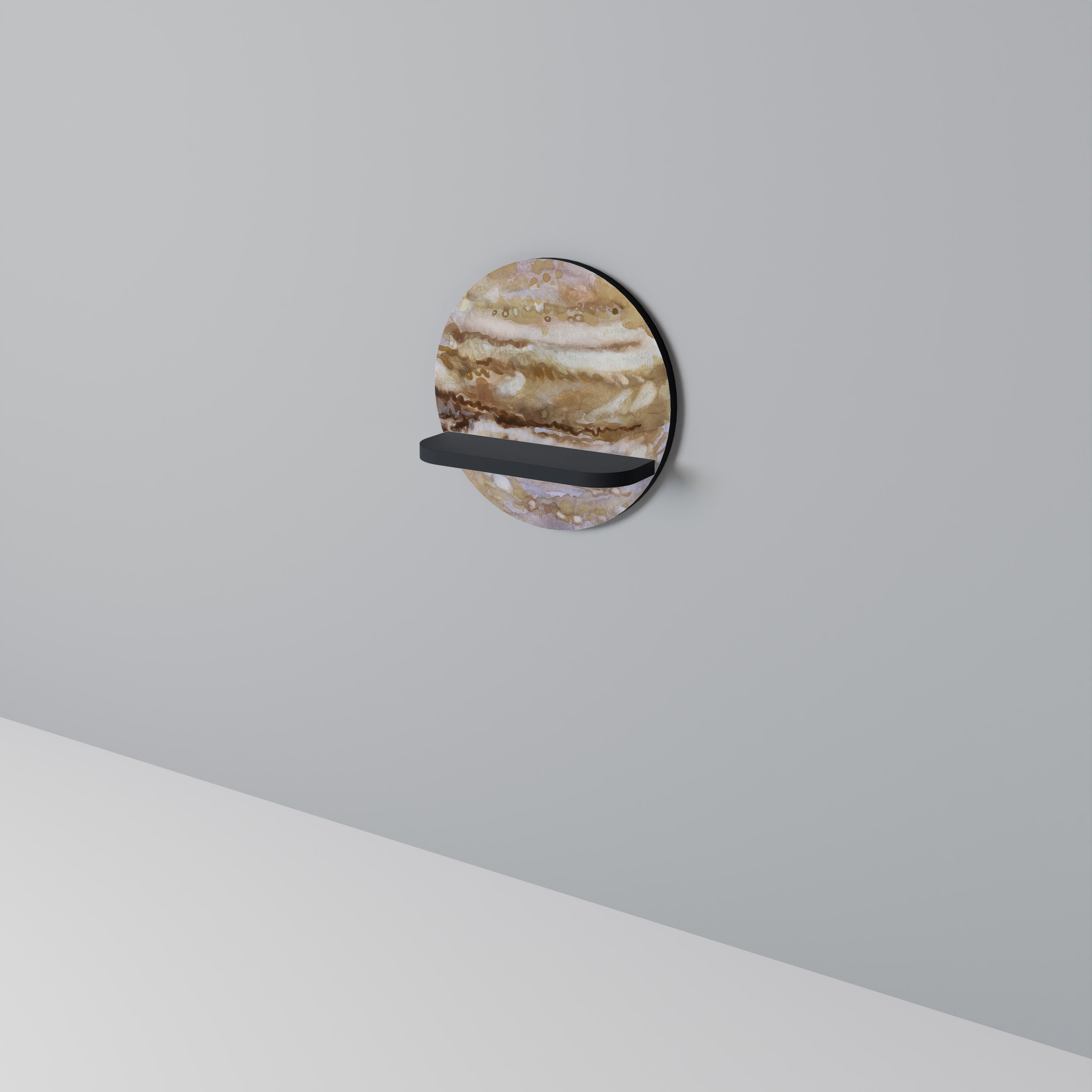 Στρογγυλό ράφι τέχνης JUPITER WALK σε μαύρο φινίρισμα