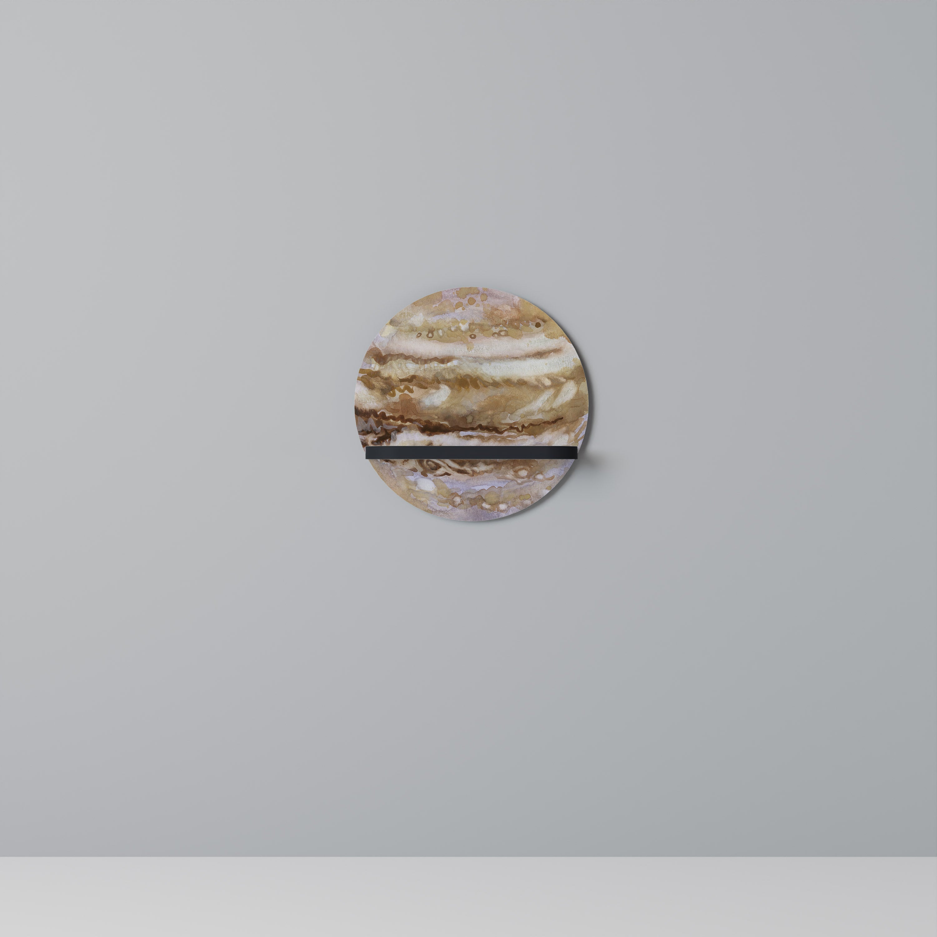 Στρογγυλό ράφι τέχνης JUPITER WALK σε μαύρο φινίρισμα