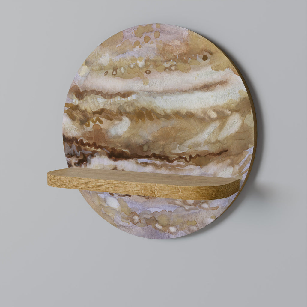 Στρογγυλό ράφι τέχνης JUPITER WALK σε όψη δρυός
