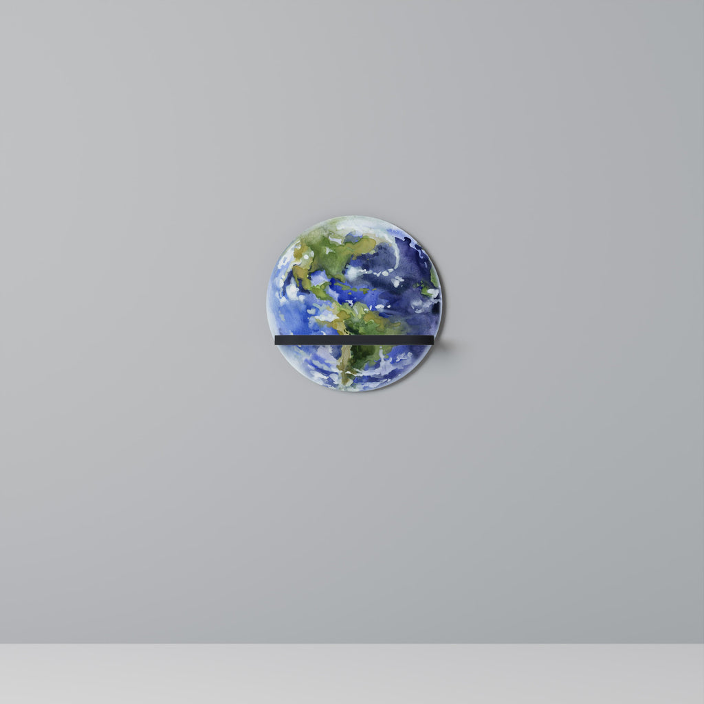 Στρογγυλό ράφι τέχνης EARTH TROOP σε μαύρο φινίρισμα
